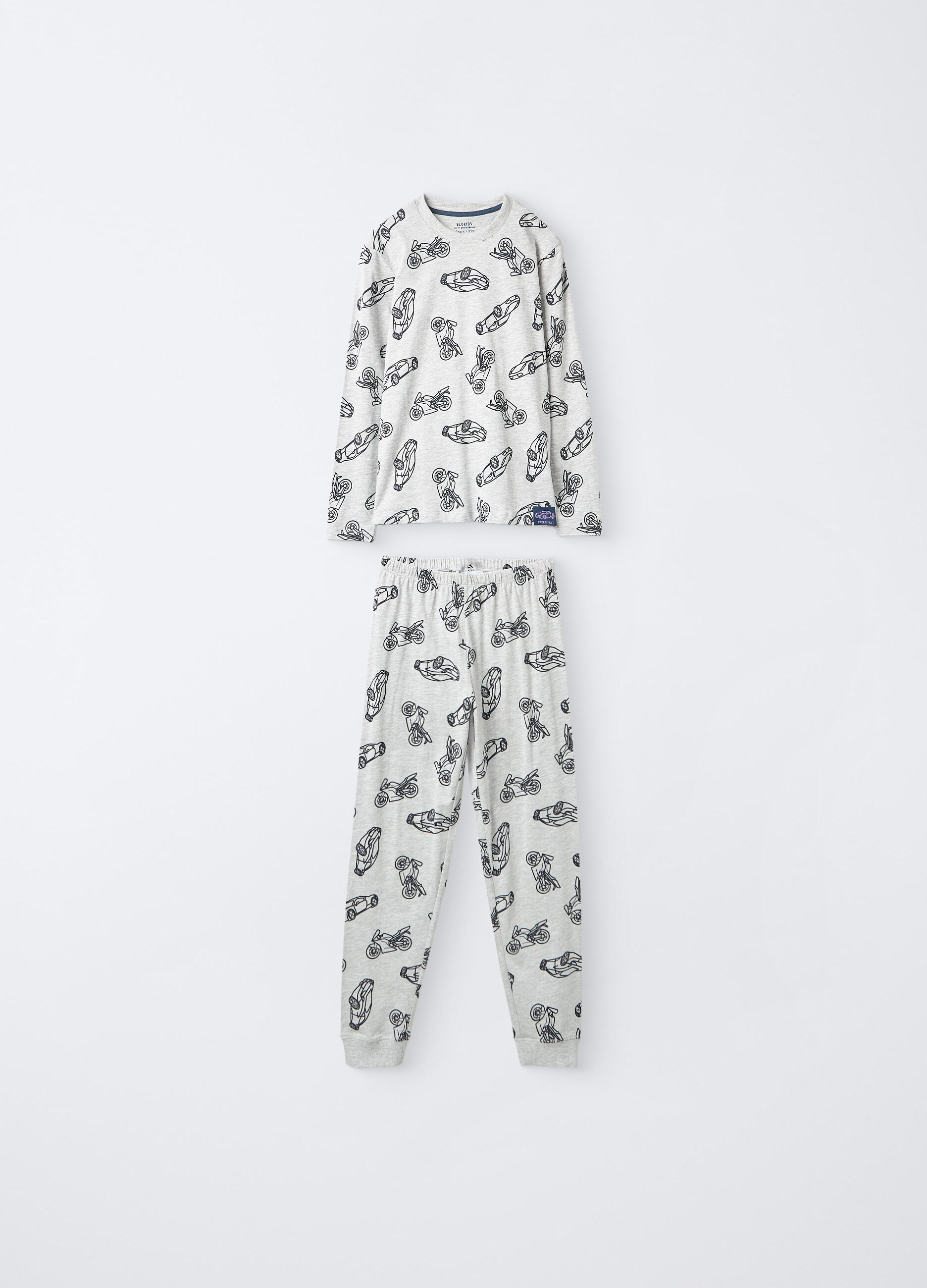 Set pigiama lungo in jersey di cotone m&eacute;lange ragazzo_0