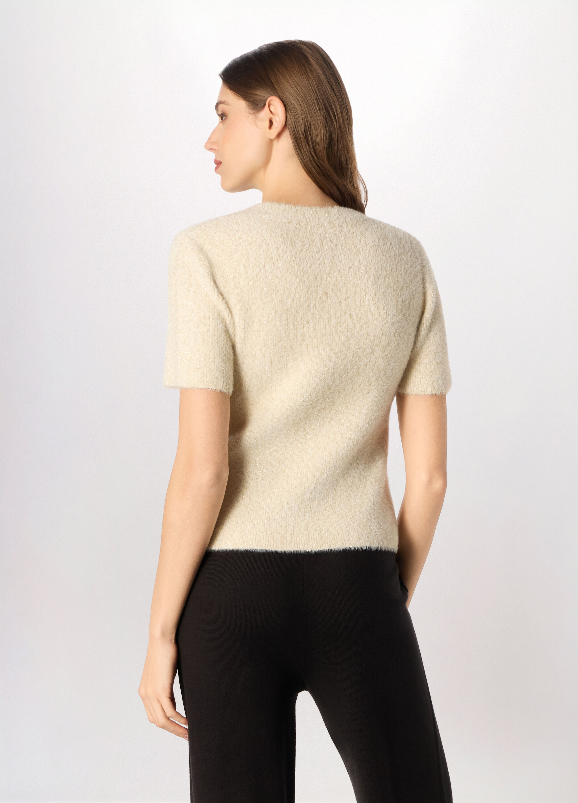 Tricot misto viscosa a maniche corte donna_1