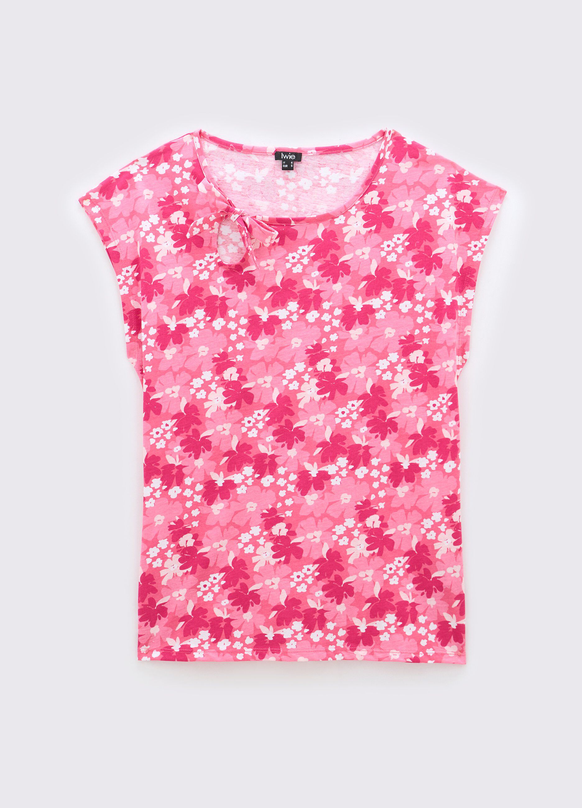 T-shirt in puro cotone con cut out donna_0