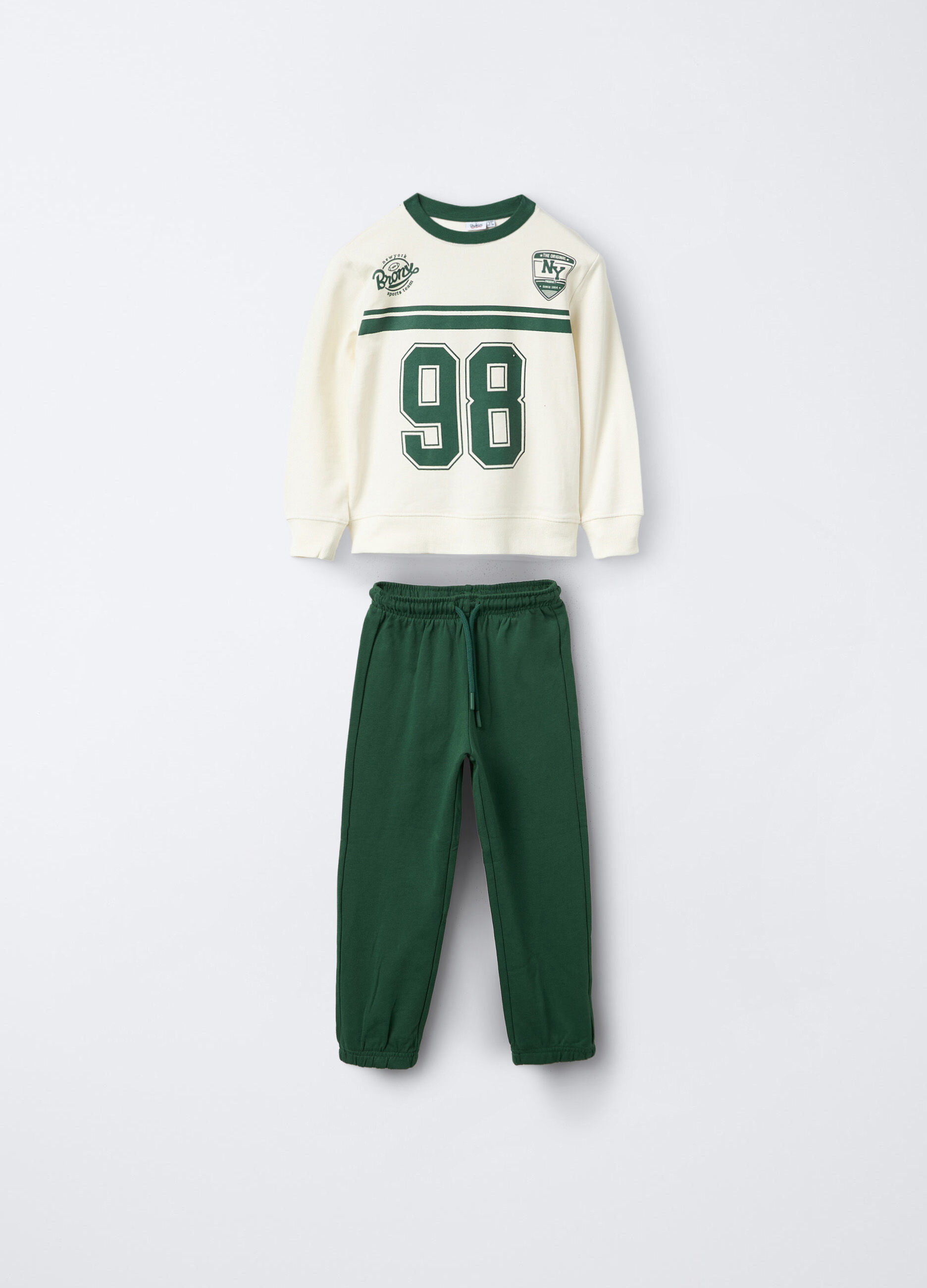 Jogging set in puro cotone garzato Fit Regular bambino_0
