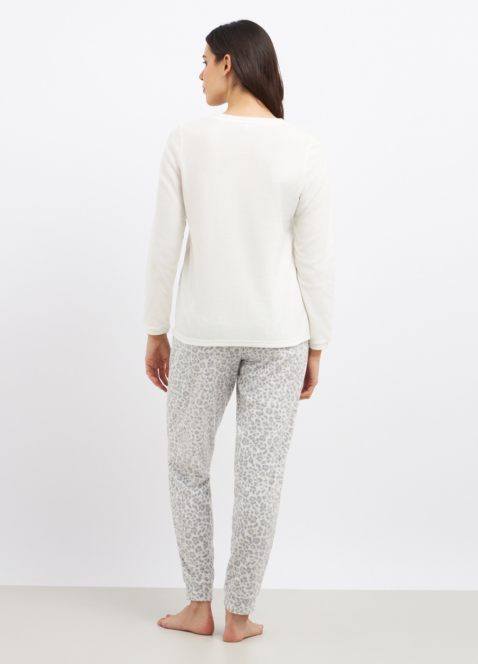 Set pigiama lungo in micro fleece donna_1