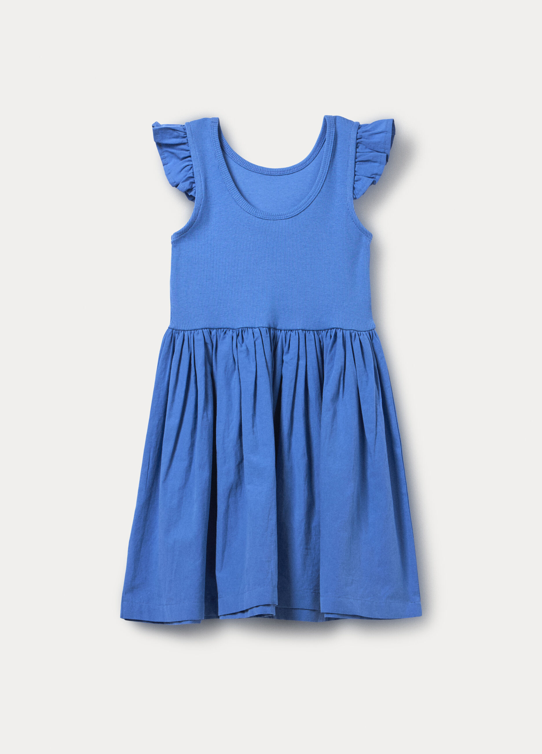 Vestito in costina di cotone stretch bambina_1