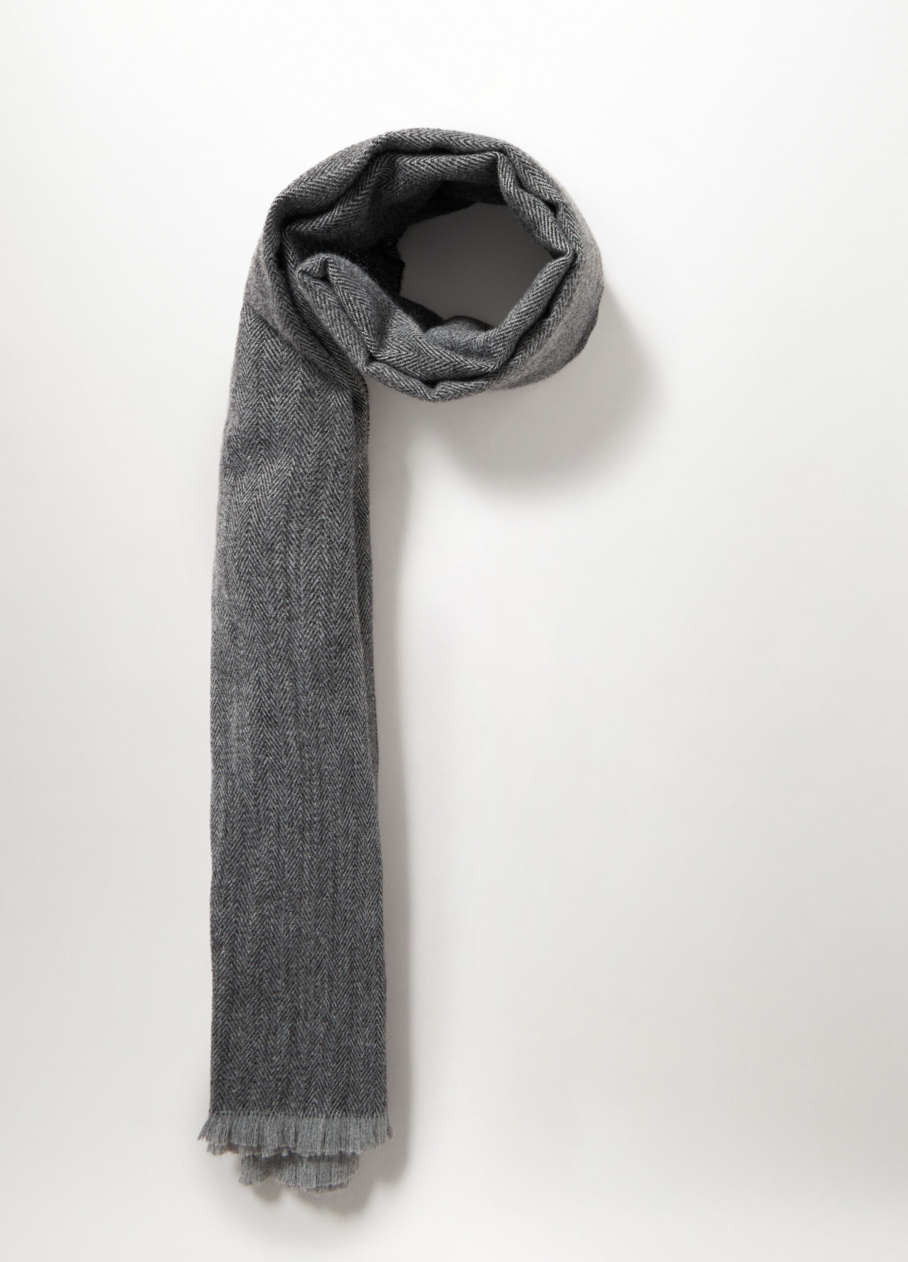 Sciarpa con motivo a lisca di pesce uomo_1