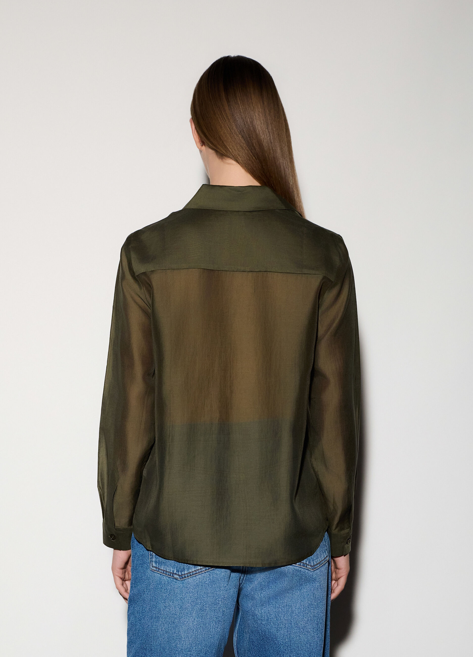 Camicia over fit con colletto alla francese donna_2