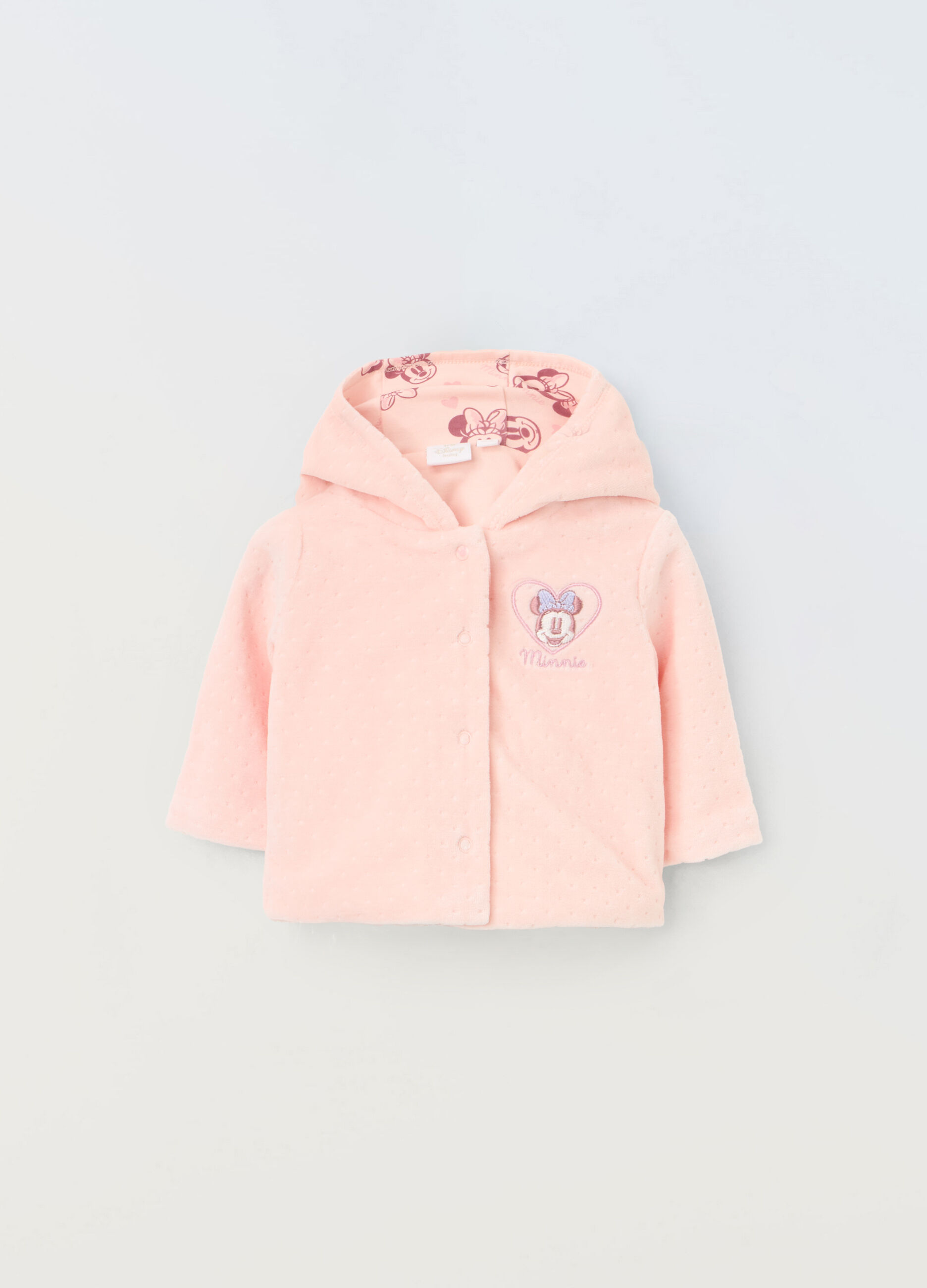 Cardigan con cappuccio in misto cotone neonata_0