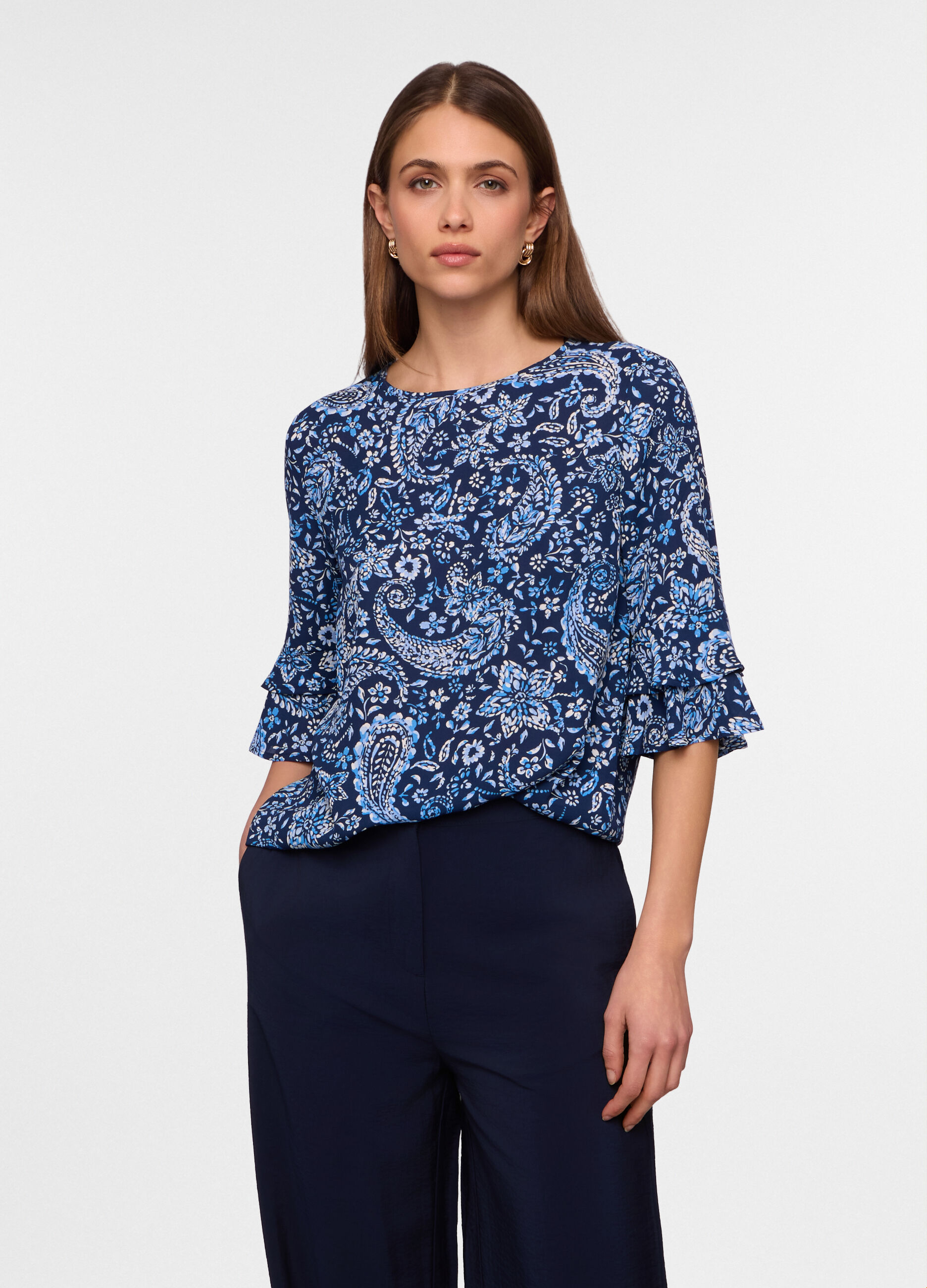 Blusa crepe regular fit donna_0