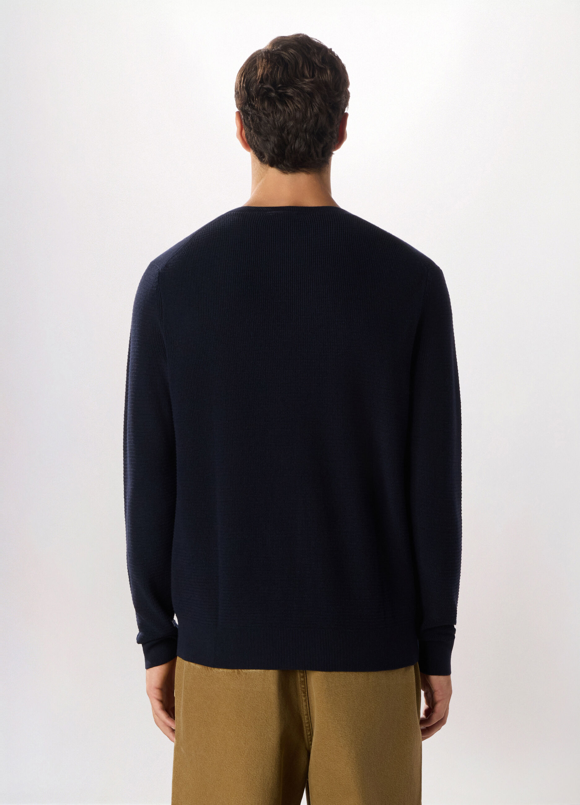 Maglione girocollo in puro cotone uomo_1