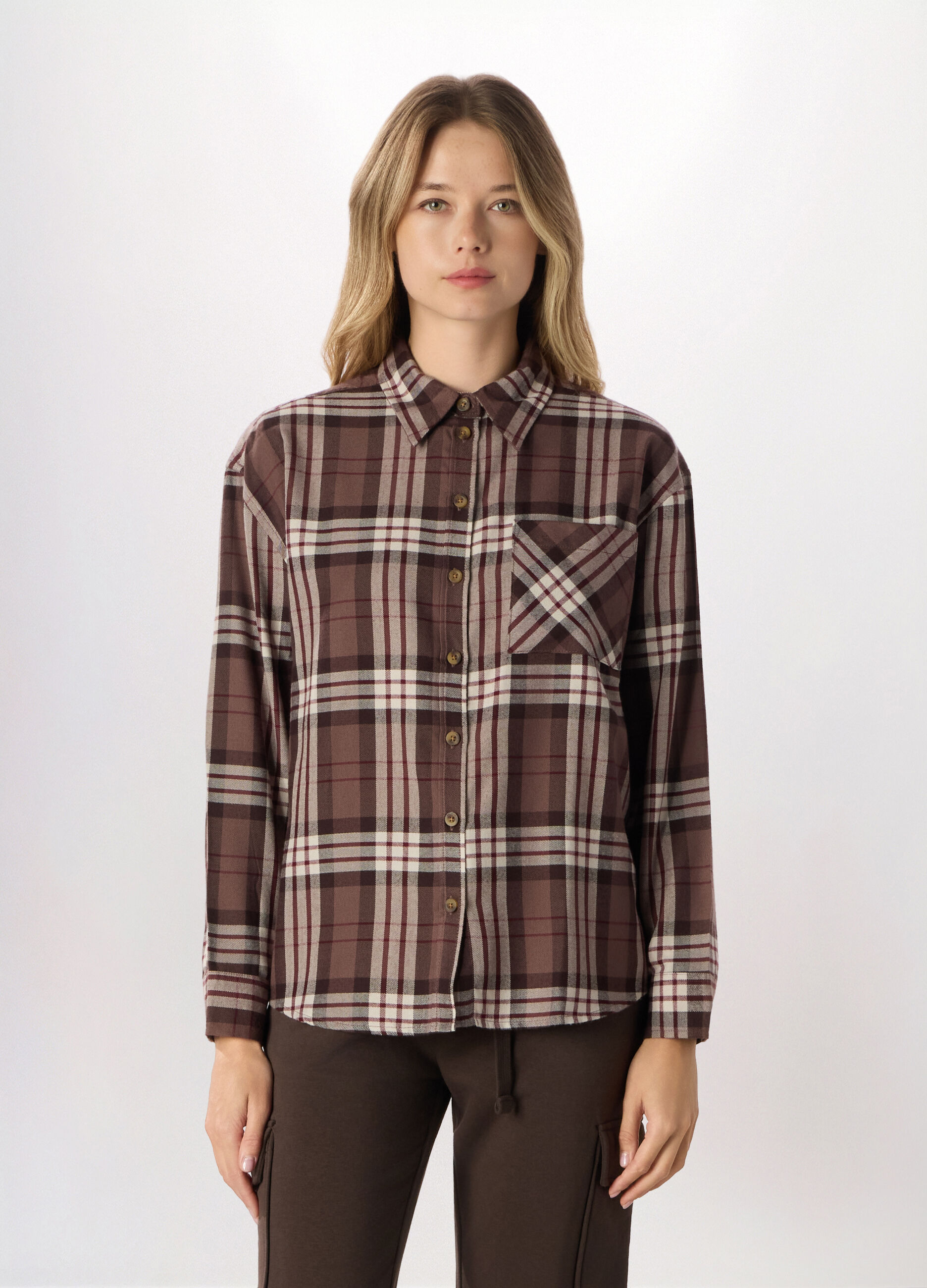Camicia in flanella misto viscosa donna_0