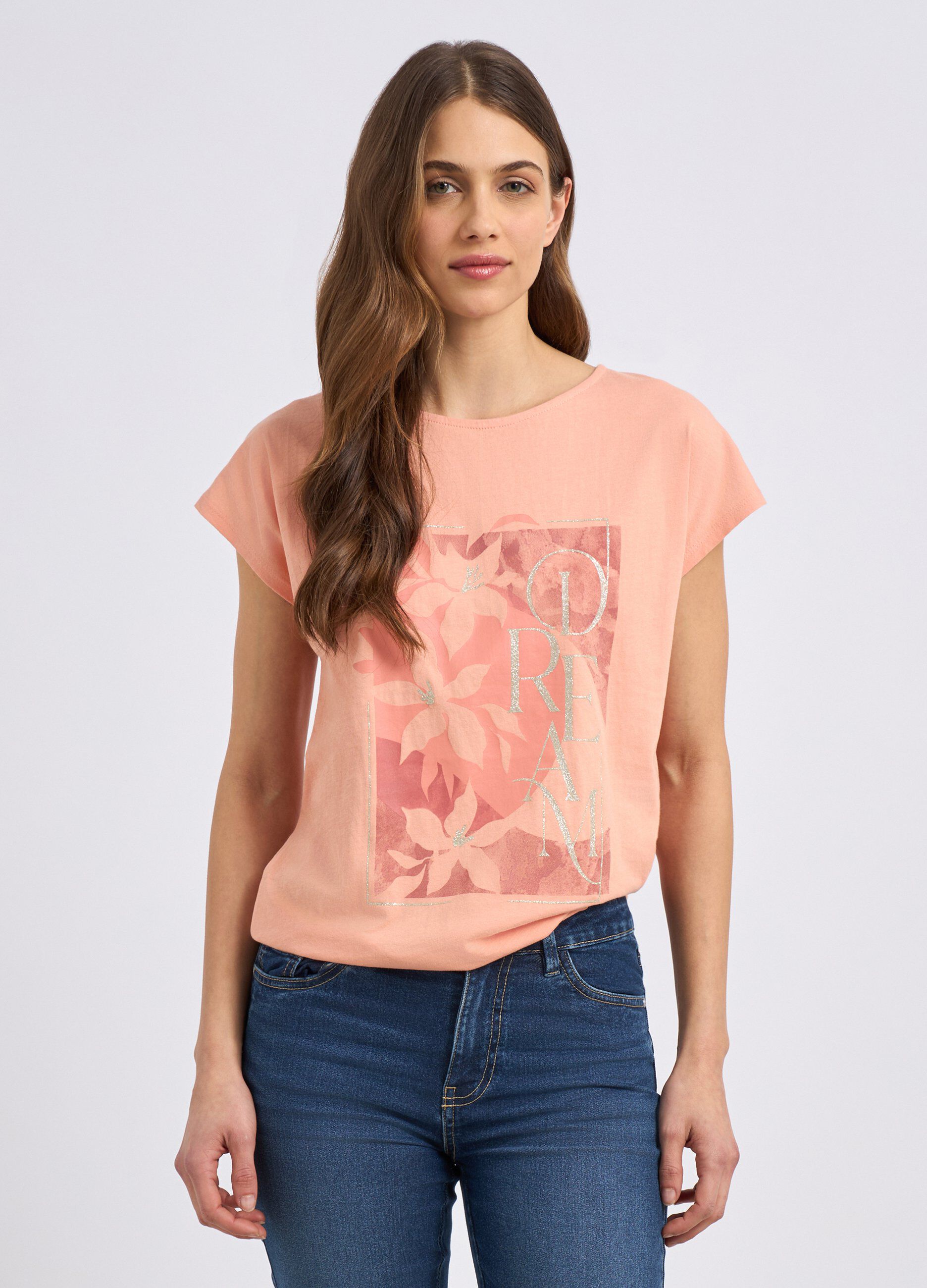 T-shirt in puro cotone con stampa donna_0