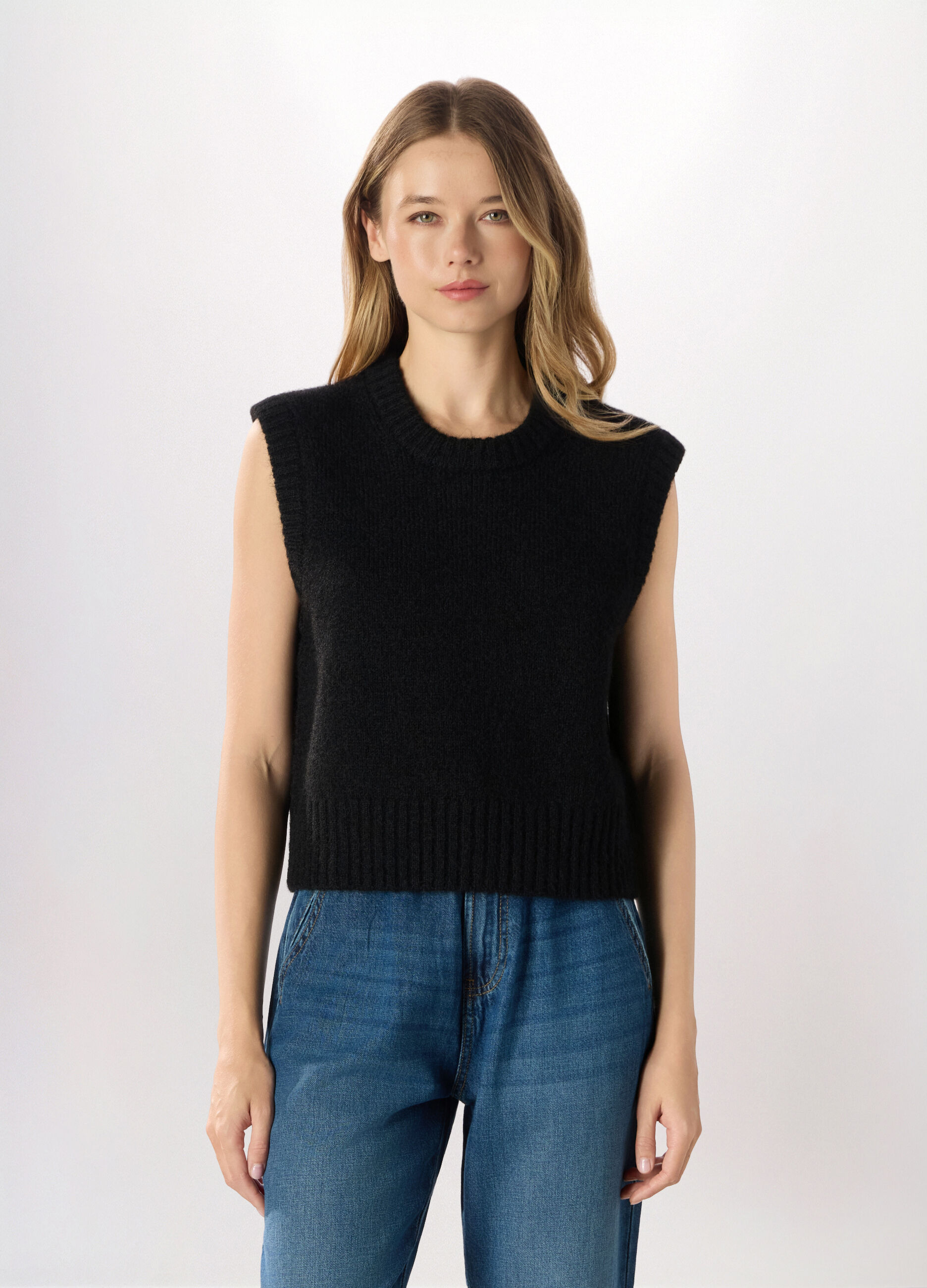 Gilet misto lana donna_0