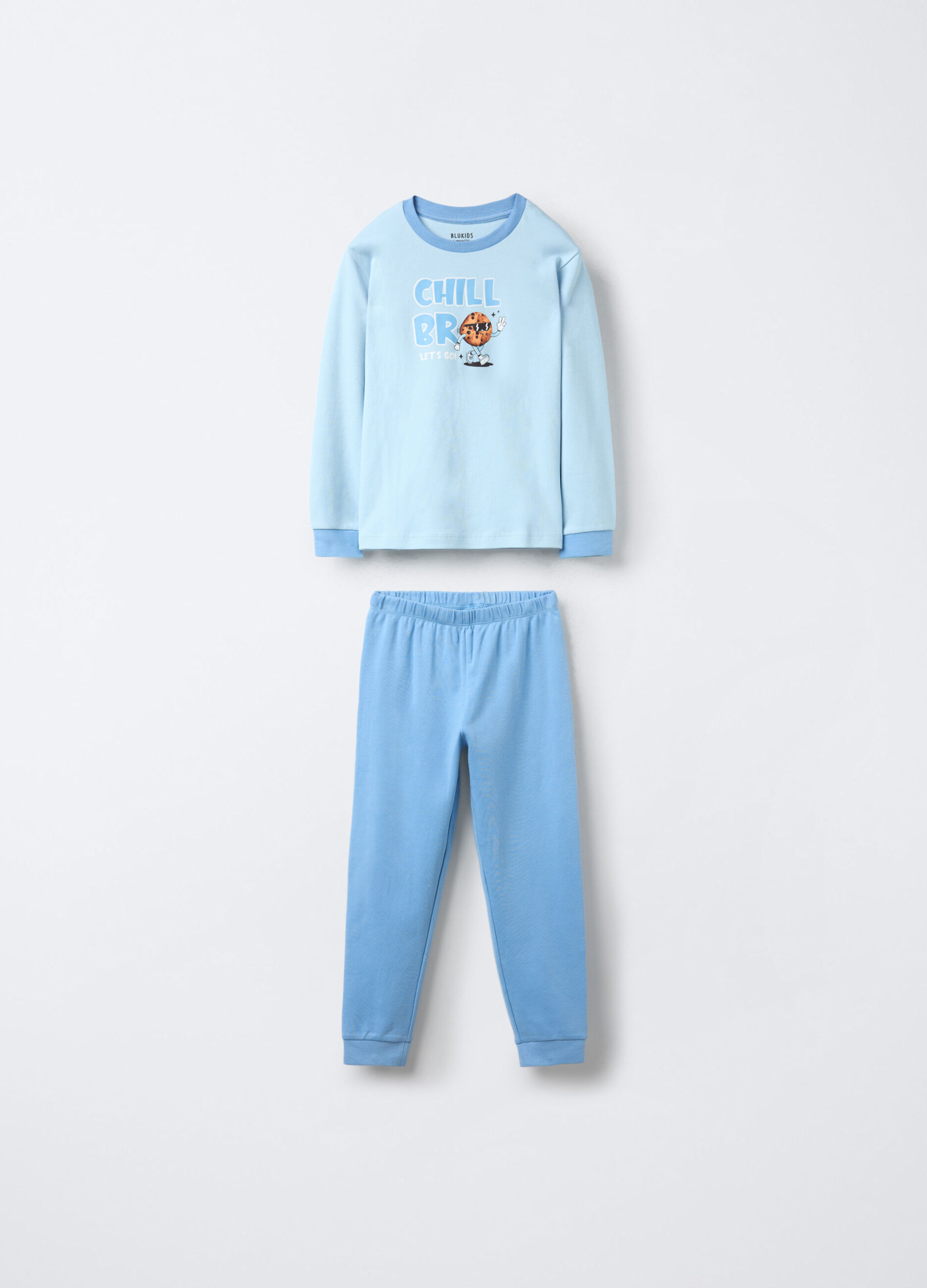 Set pigiama lungo in interlock di puro cotone bambino_0