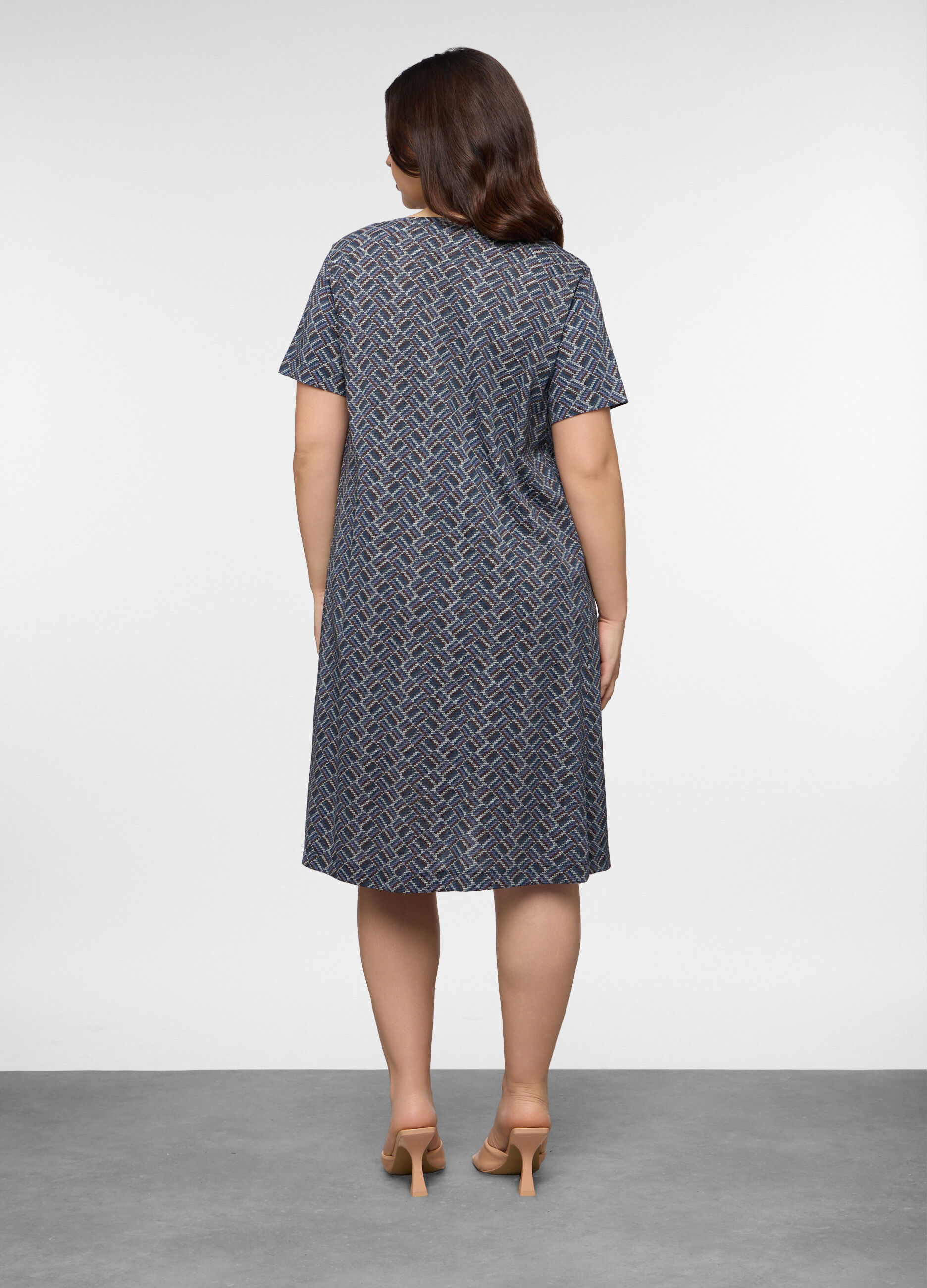 Abito corto girocollo in jersey di puro cotone donna curvy_1
