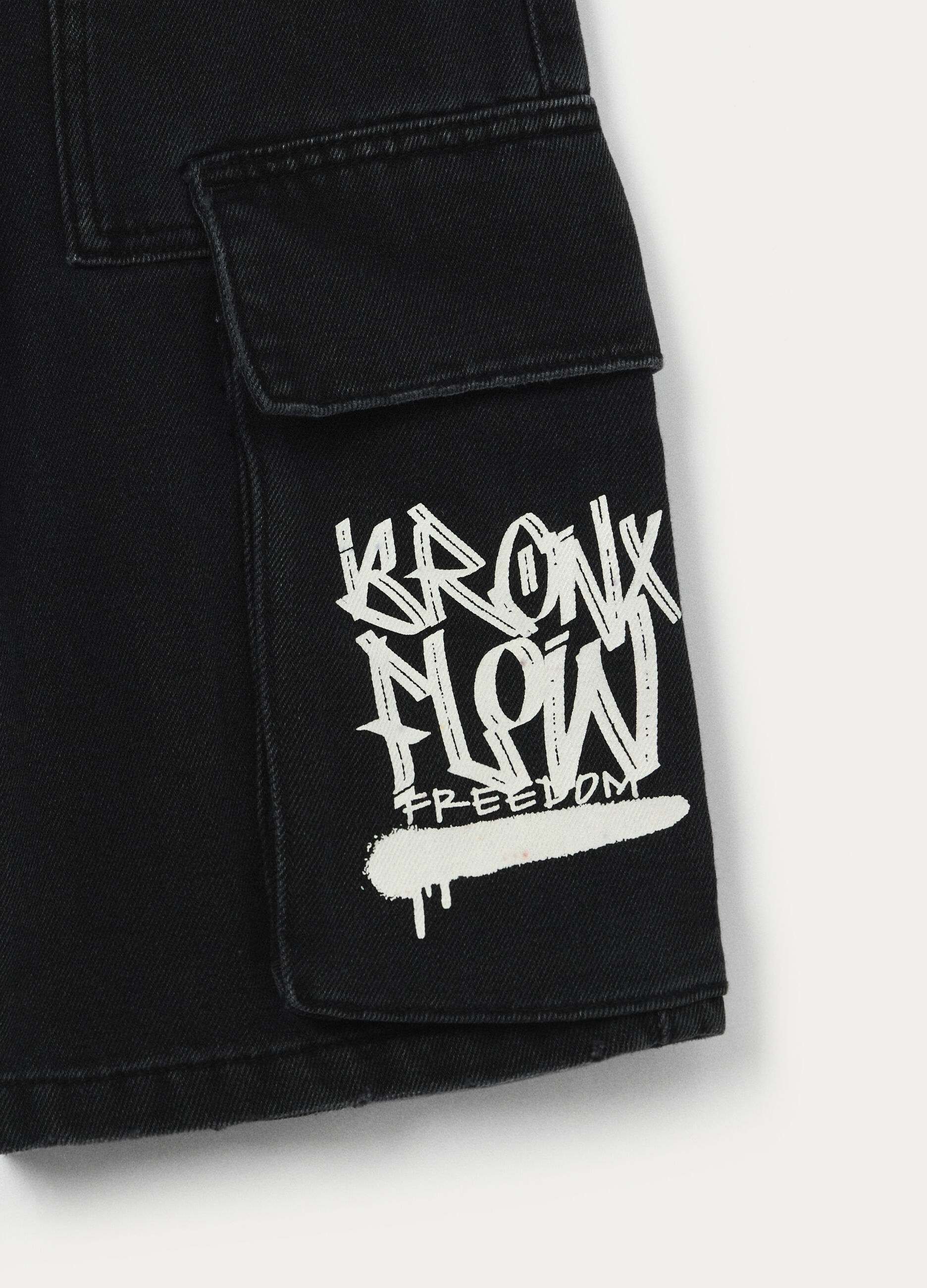 Shorts cargo in denim misto cotone ragazzo