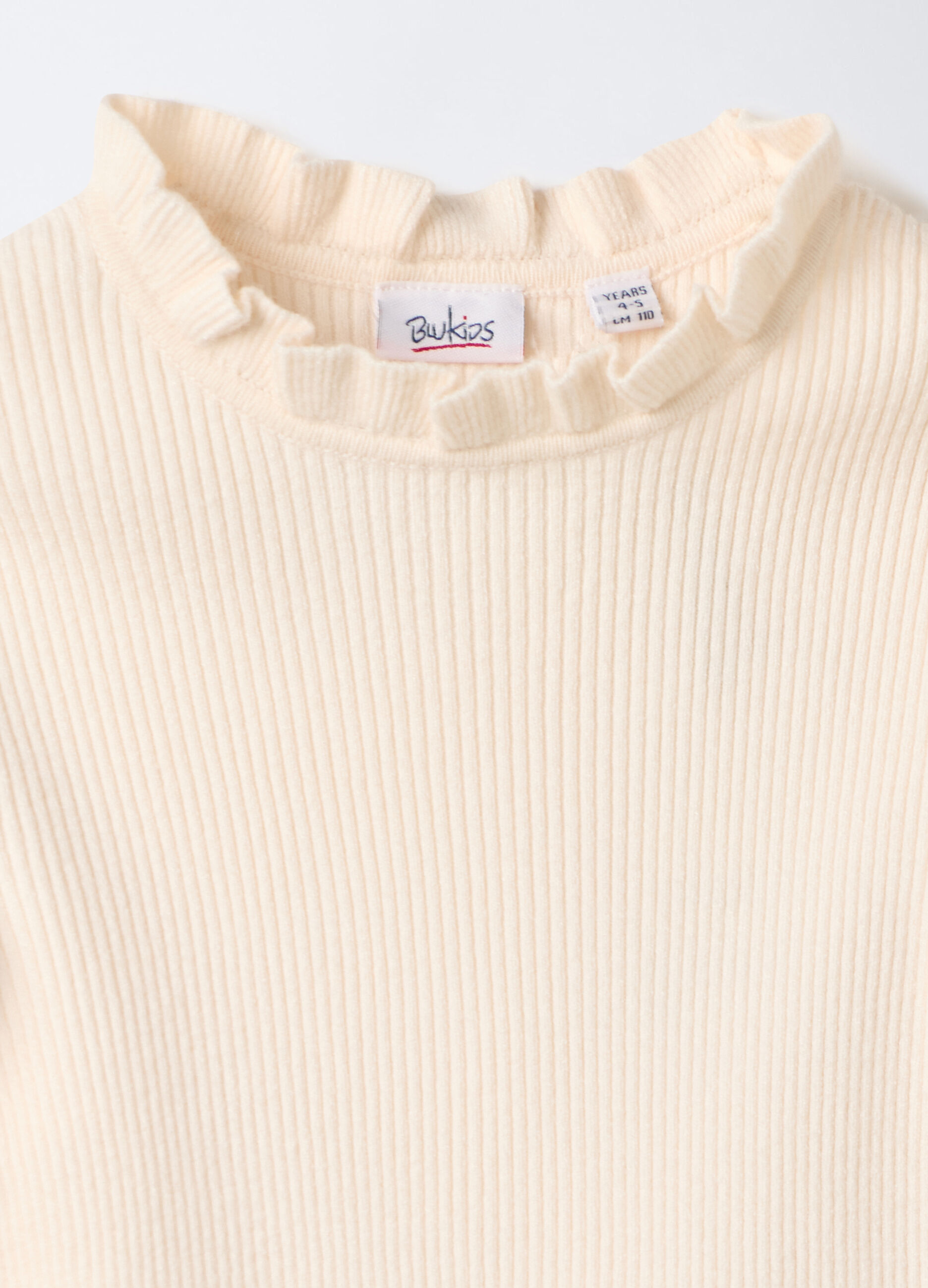 Maglia girocollo in costina misto viscosa bambina_2