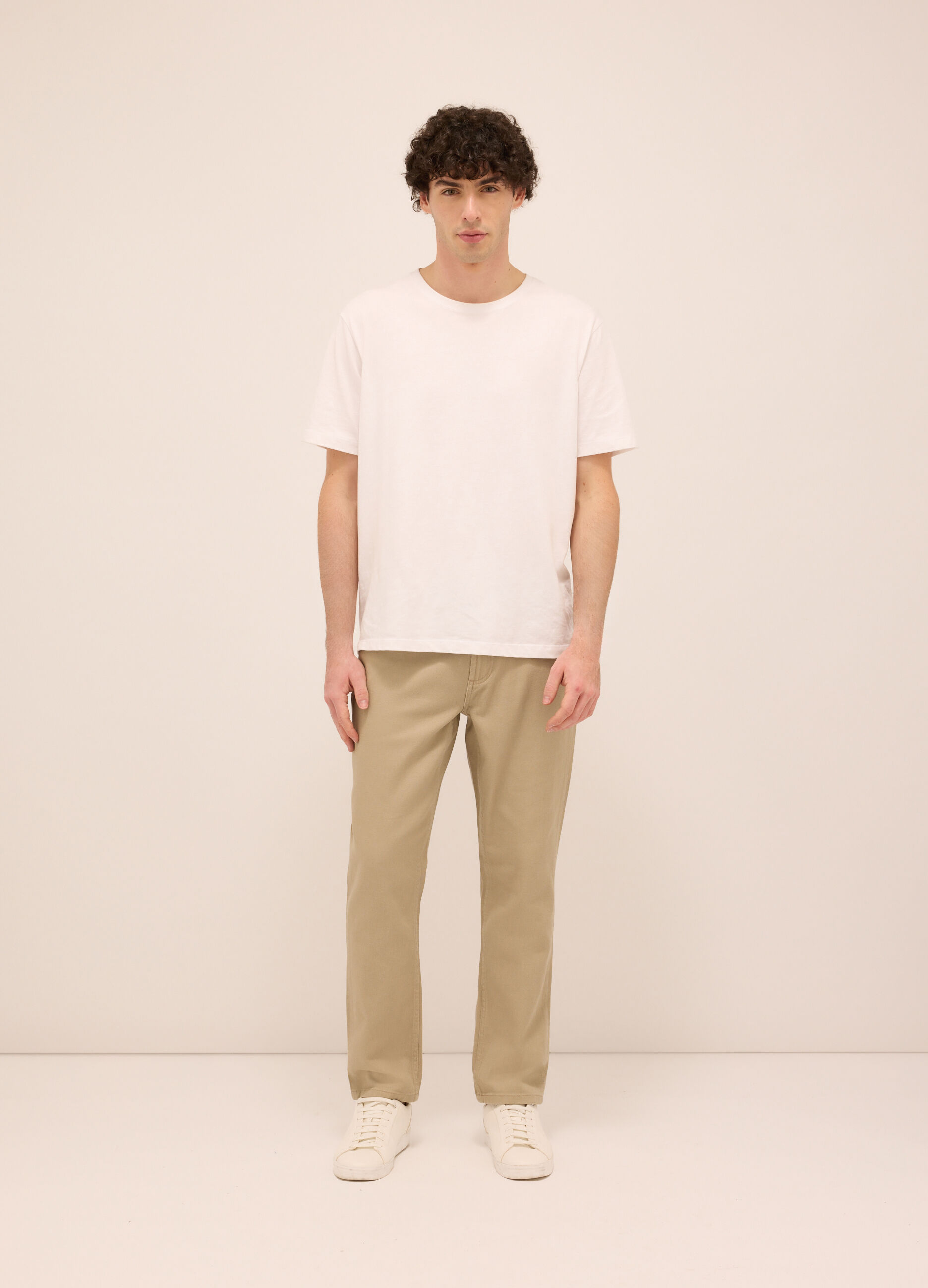 Pantalone 5 tasche in twill di cotone uomo_0
