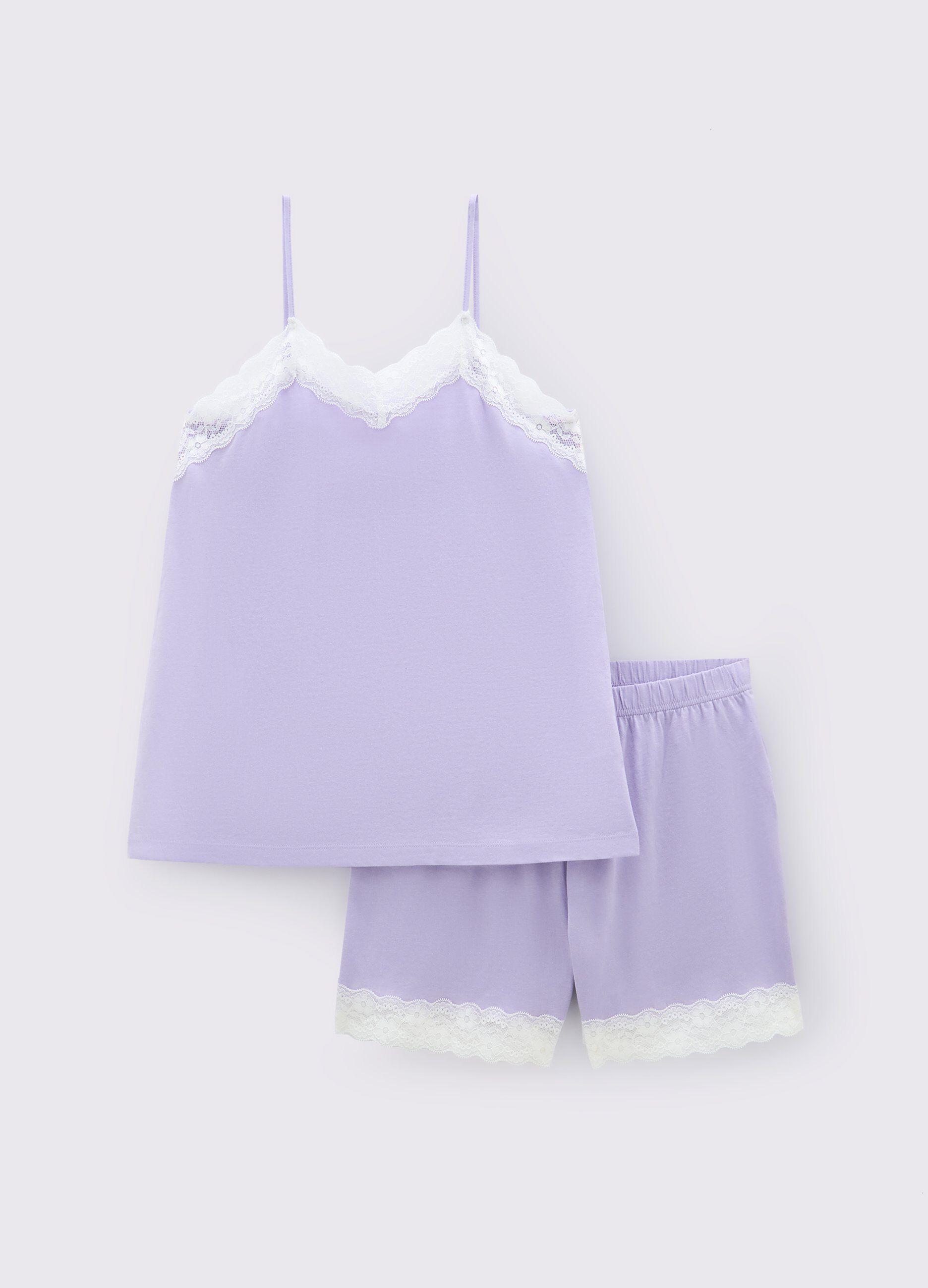 Set pigiama corto in puro cotone donna_0