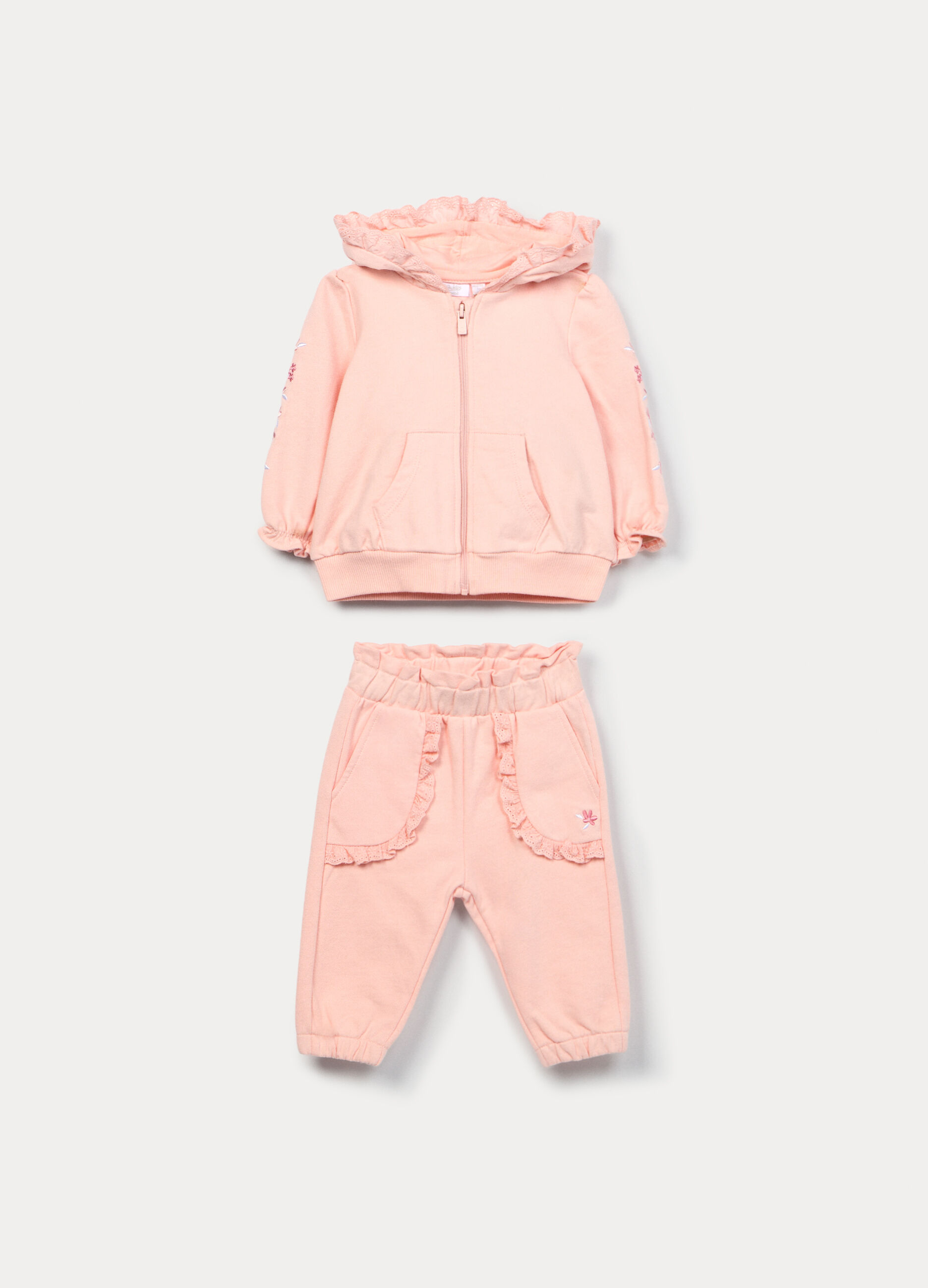 Jogging set in french terry di puro cotone neonata_0