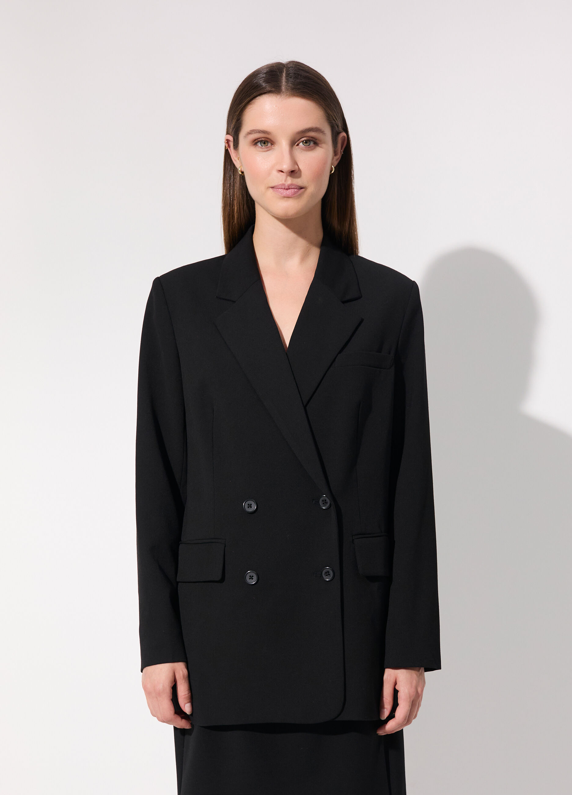 Blazer doppiopetto in misto lana donna_1