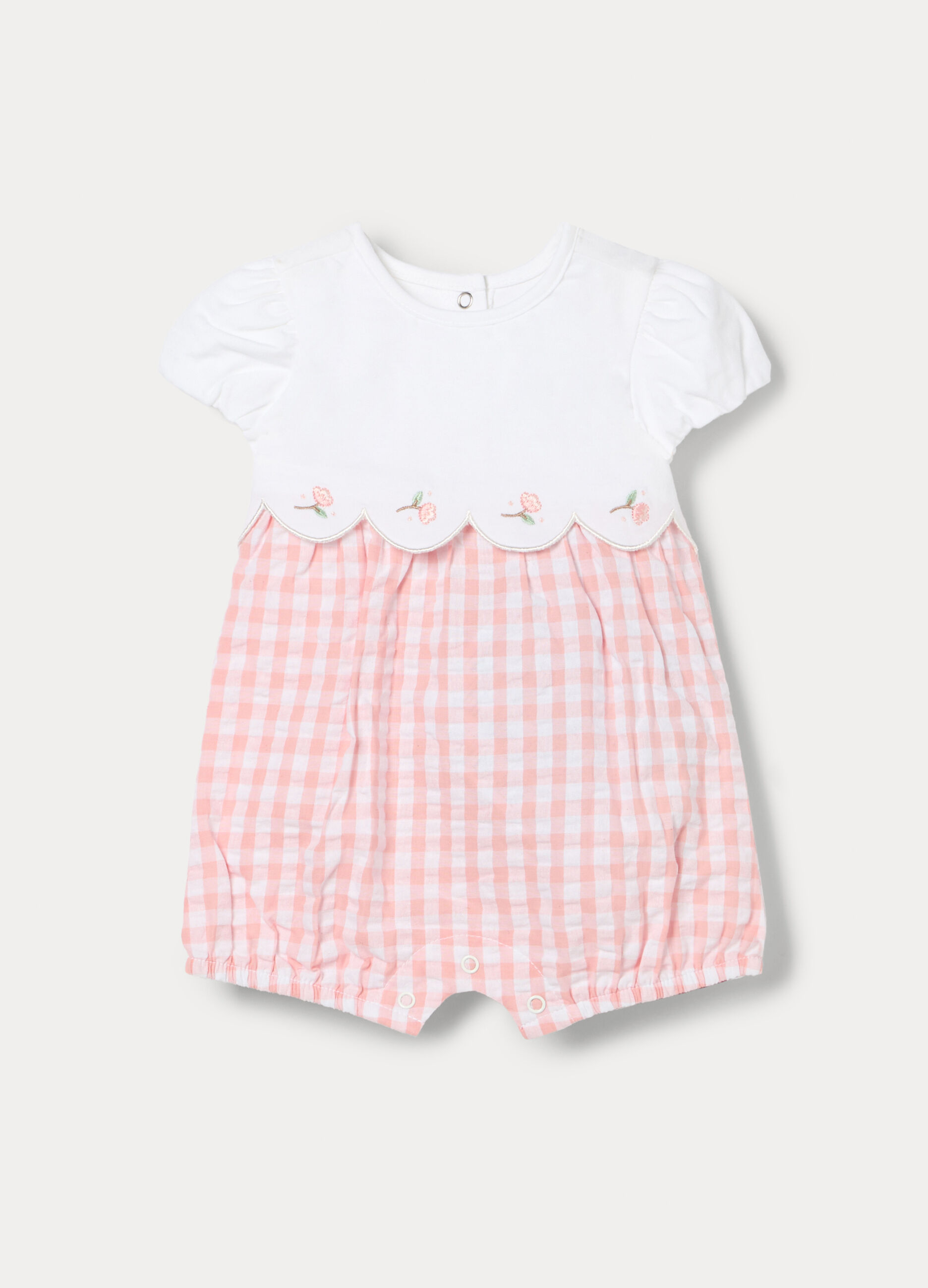 Pagliaccetto misto cotone seersucker neonata_0