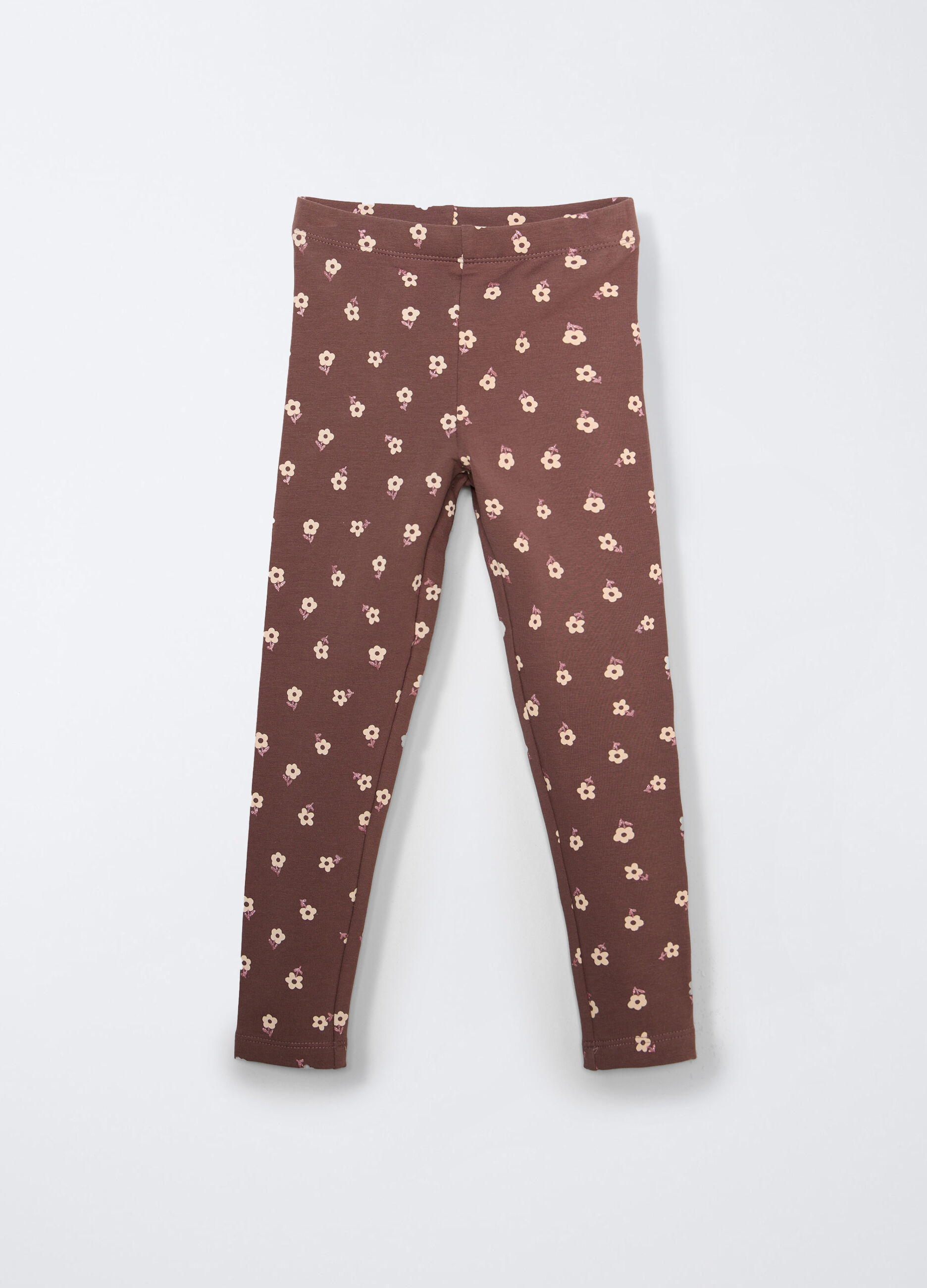 Leggings Fit Regular in felpa di cotone stretch bambina_0