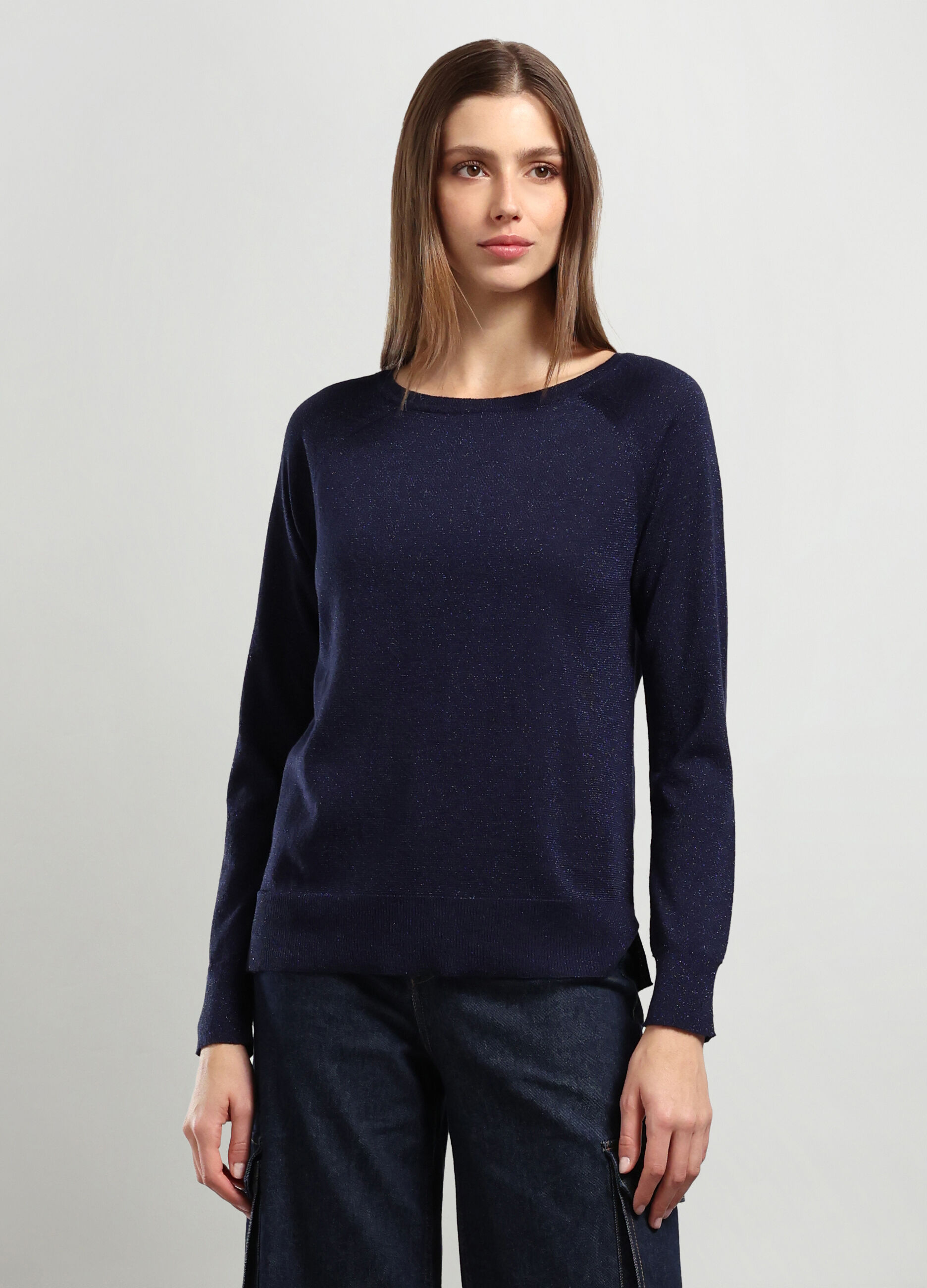 Tricot misto viscosa con filo lurex donna_0