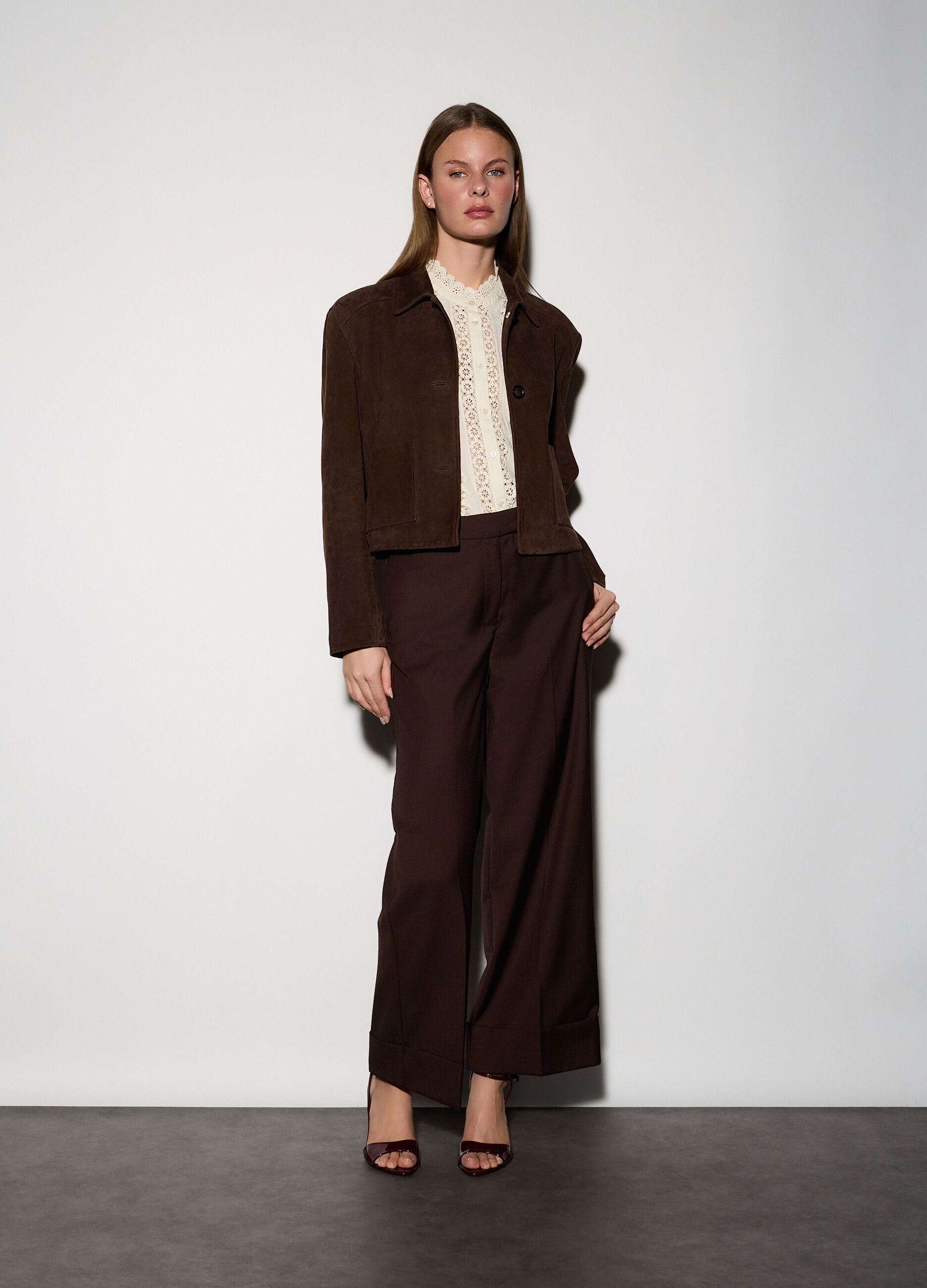 Pantaloni straight fit misto viscosa donna_0