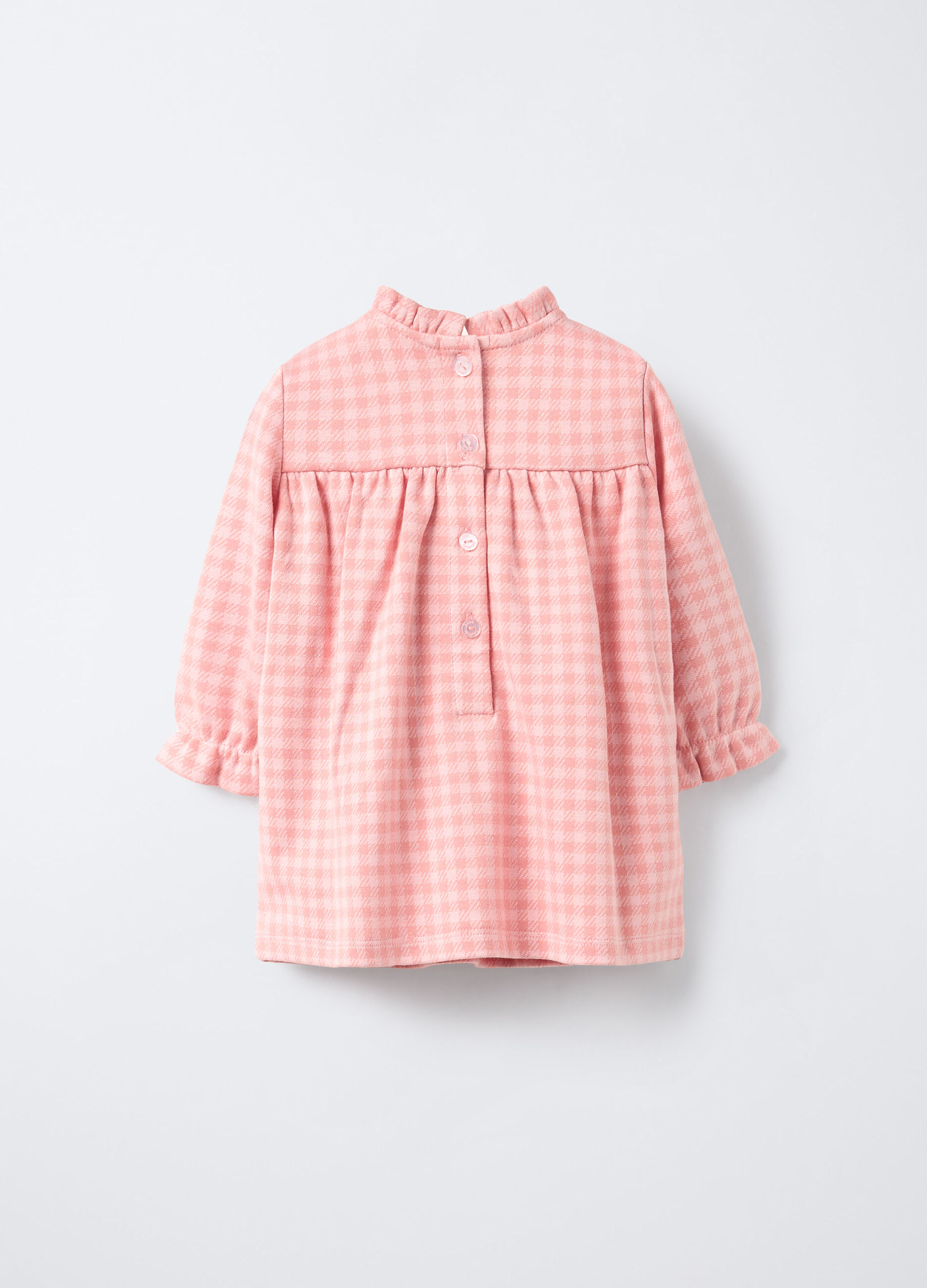 Vestito misto viscosa a quadri neonata_1