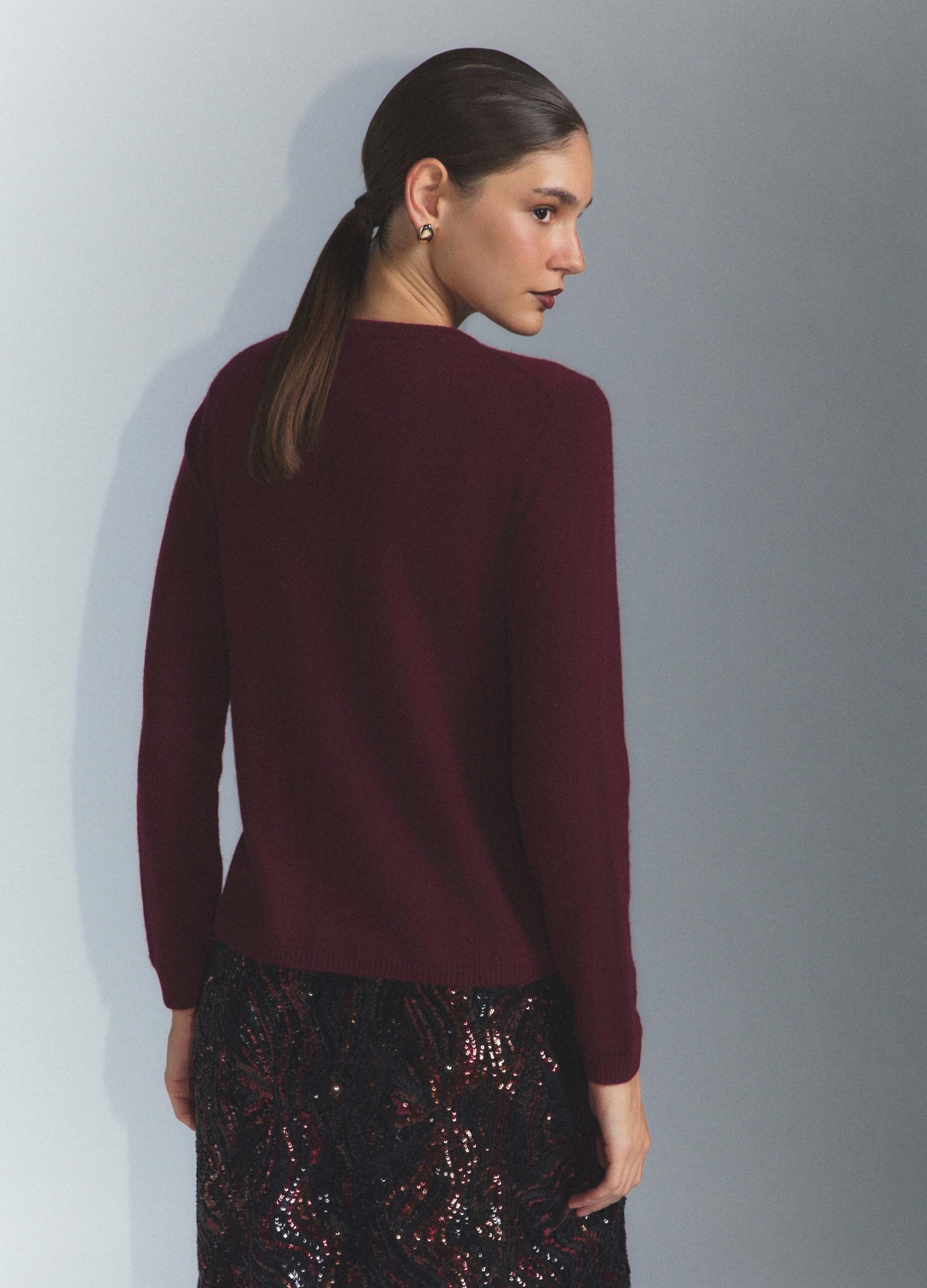 Cardigan girocollo in puro cashmere donna_2