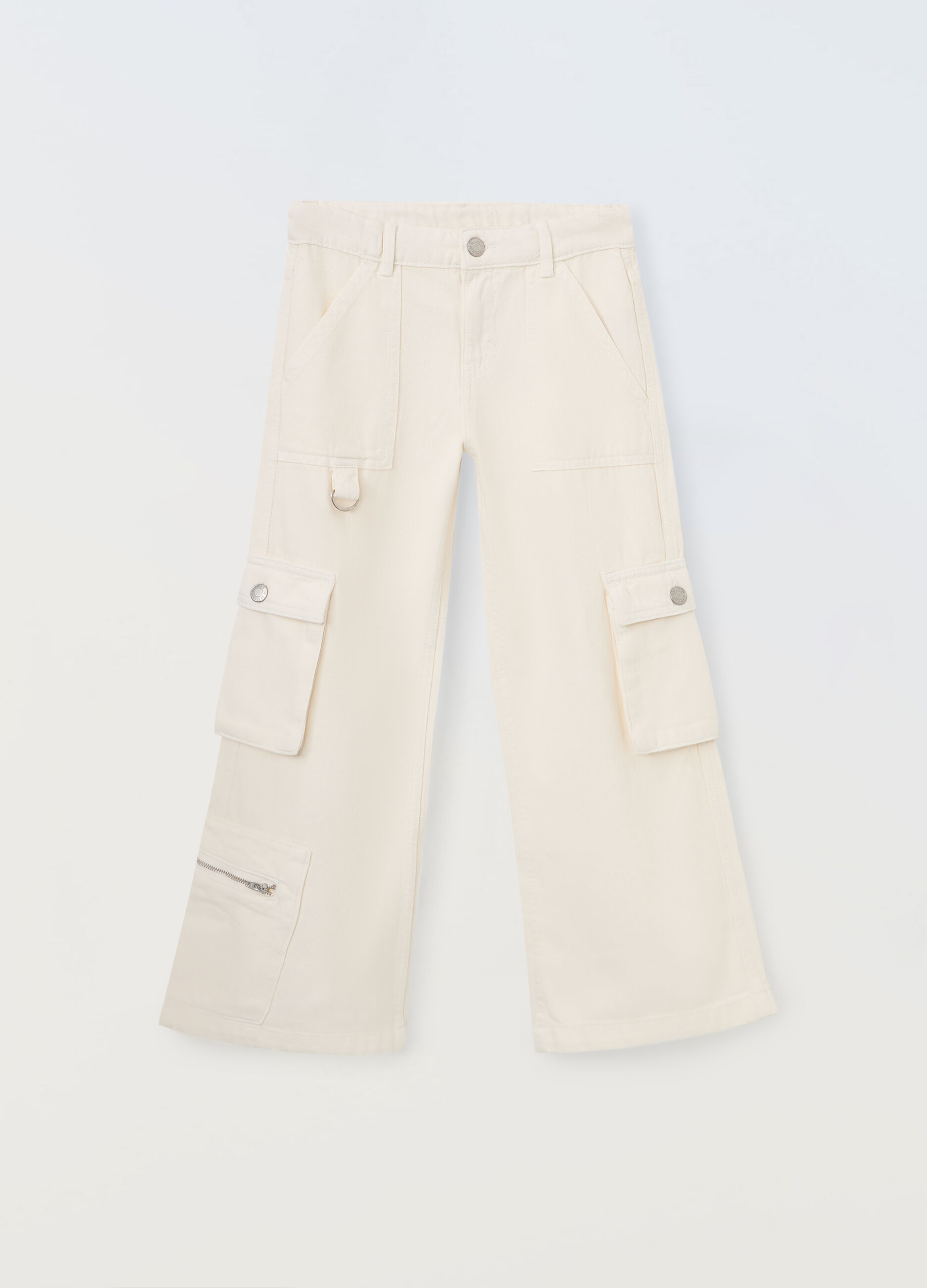 Denim cargo wide leg ragazza_0