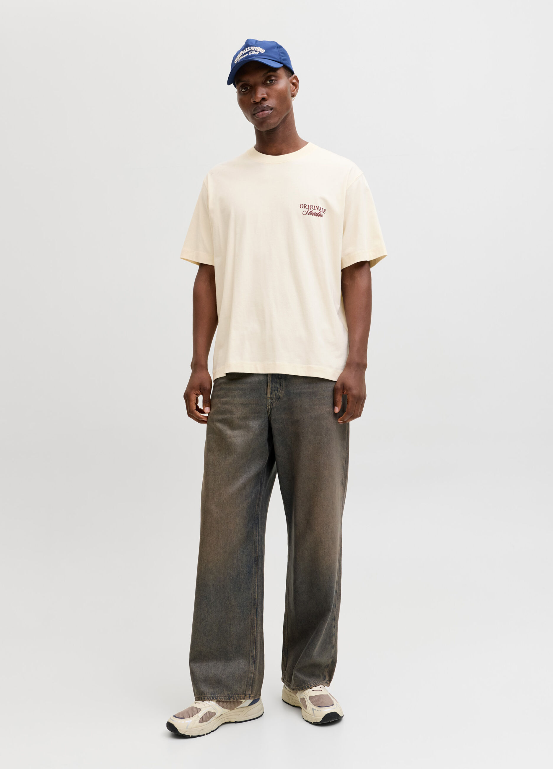 T-shirt loose fit con stampa uomo_0