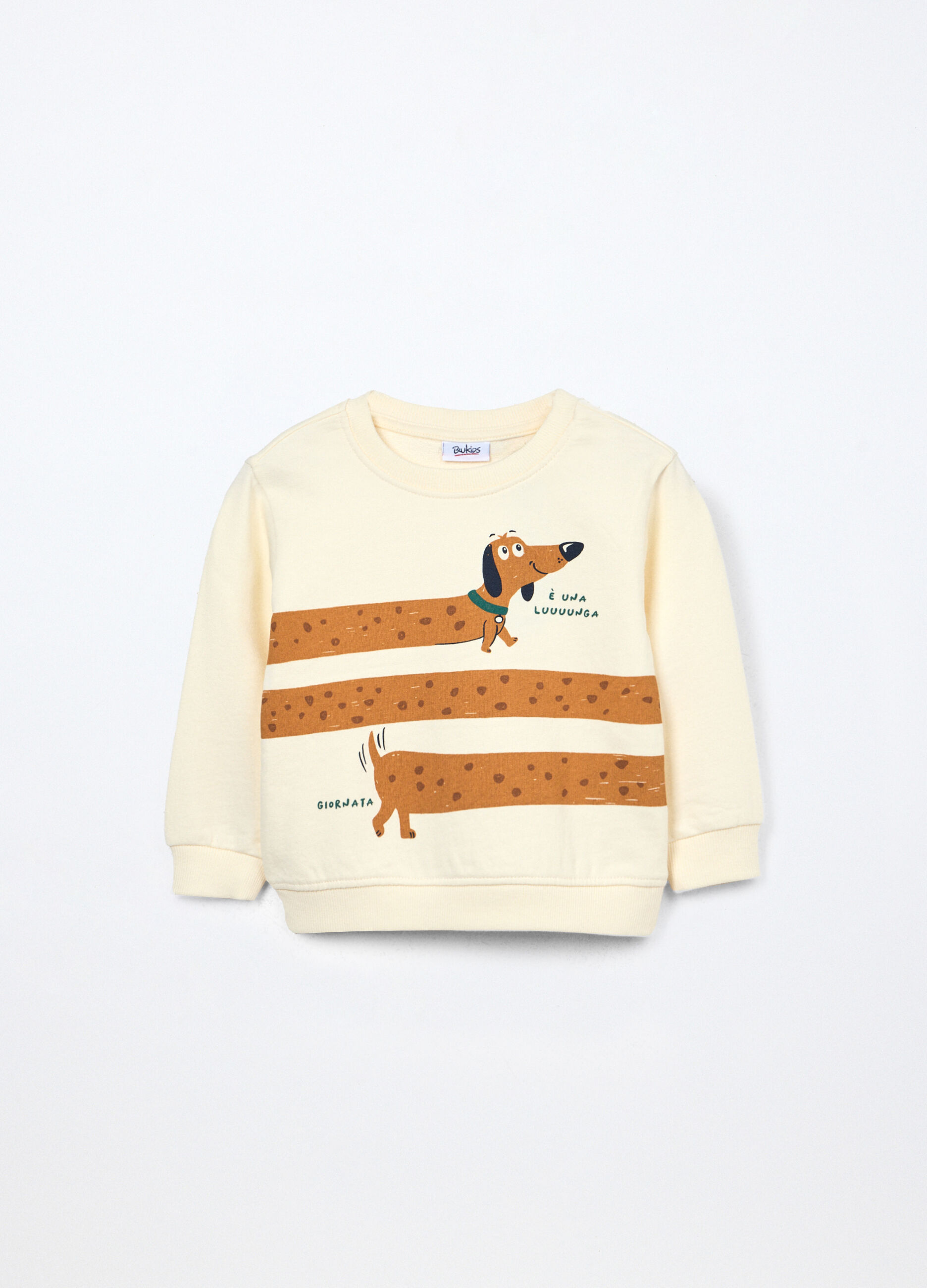 Felpa in french terry di puro cotone neonato_0