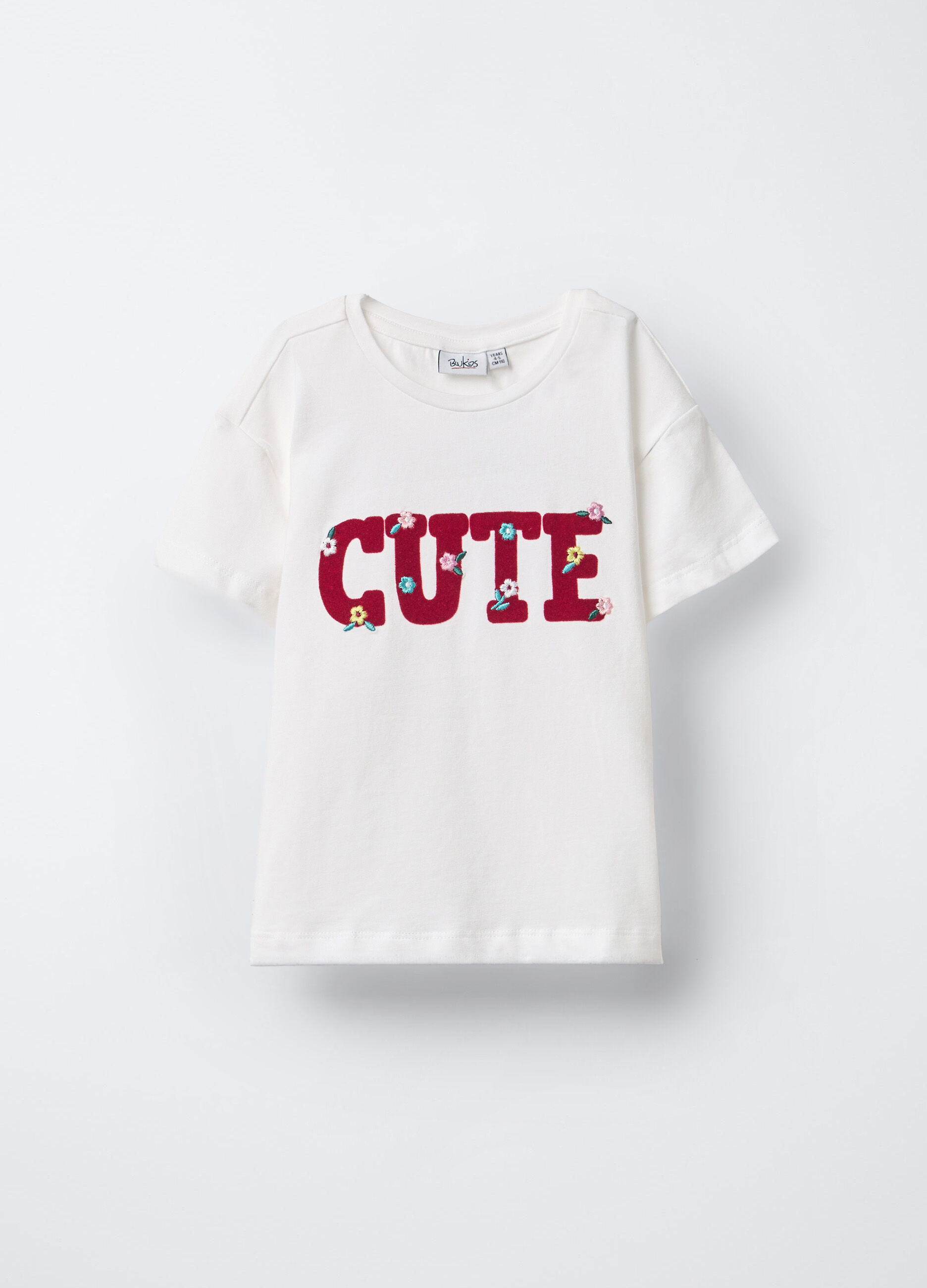 T-shirt girocollo in jersey di cotone stretch bambina_0