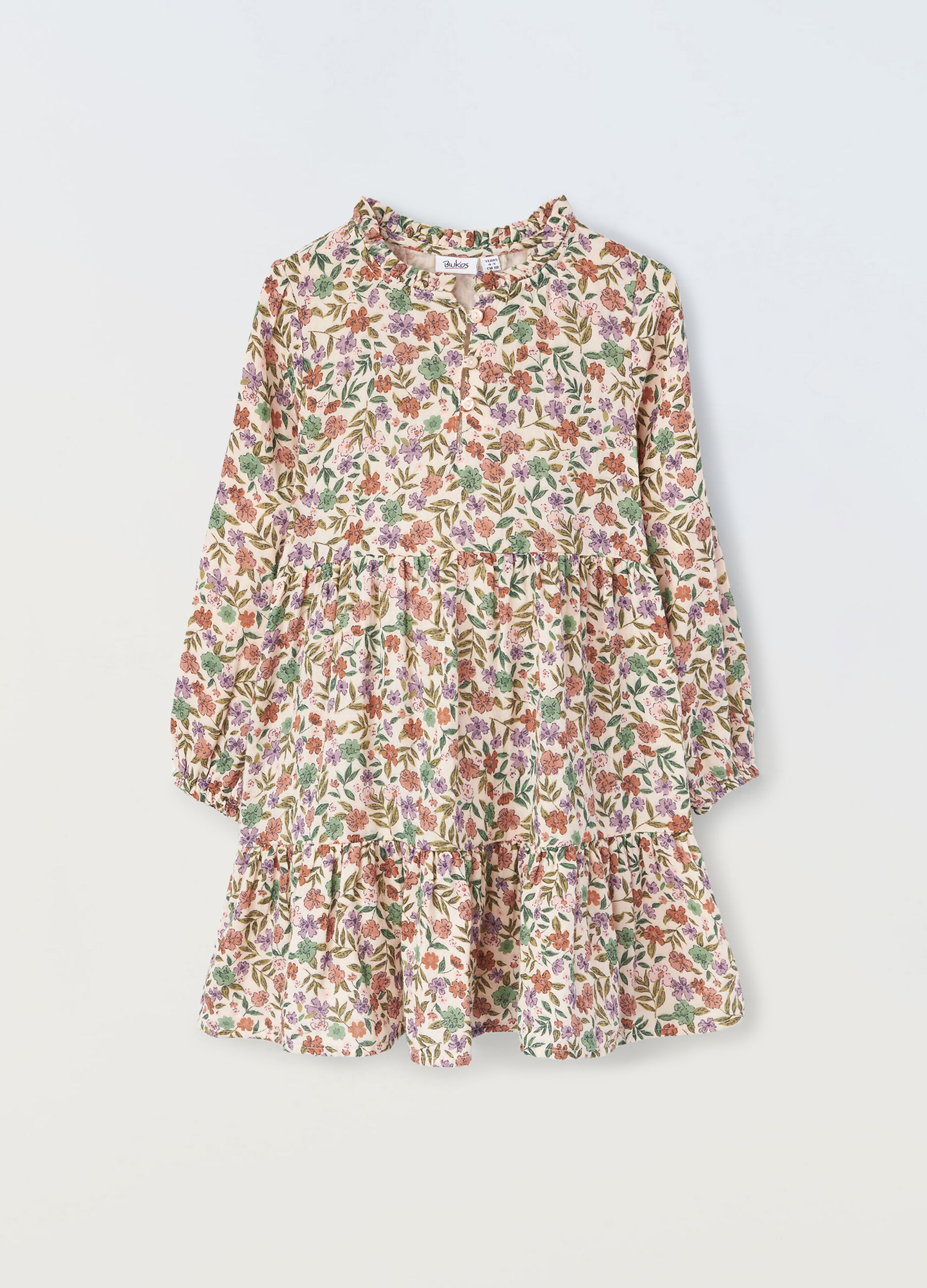 Abito in puro cotone a fiori bambina_0