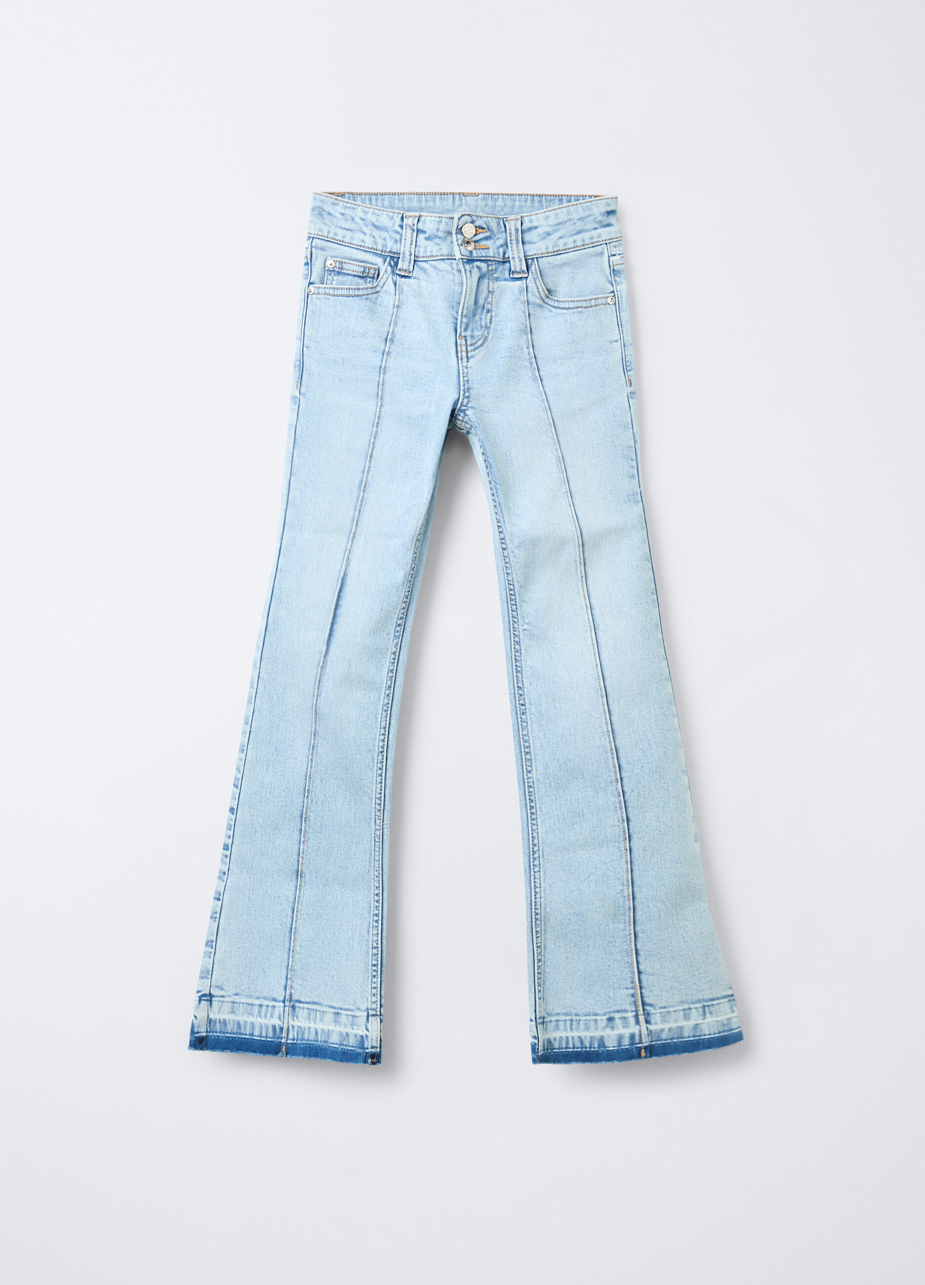 Pantaloni in denim di cotone stretch Flare Fit ragazza_0