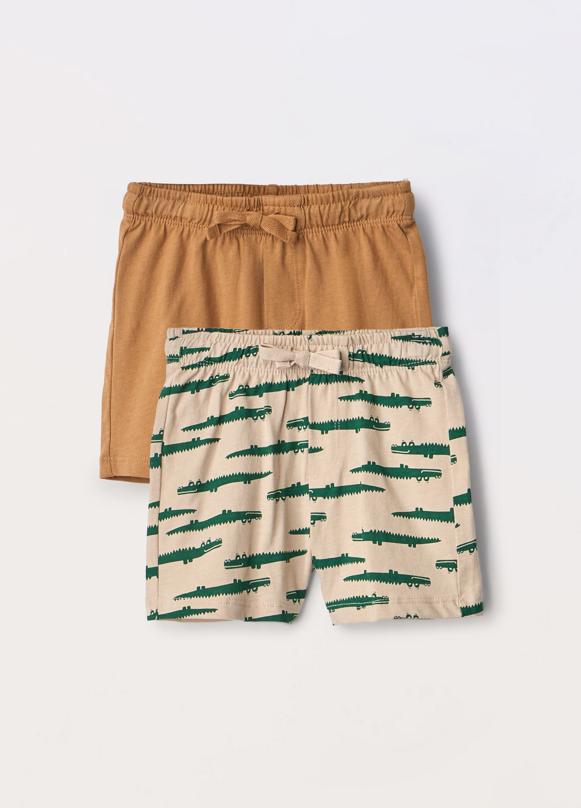 Pack 2 shorts in jersey di puro cotone neonato_0