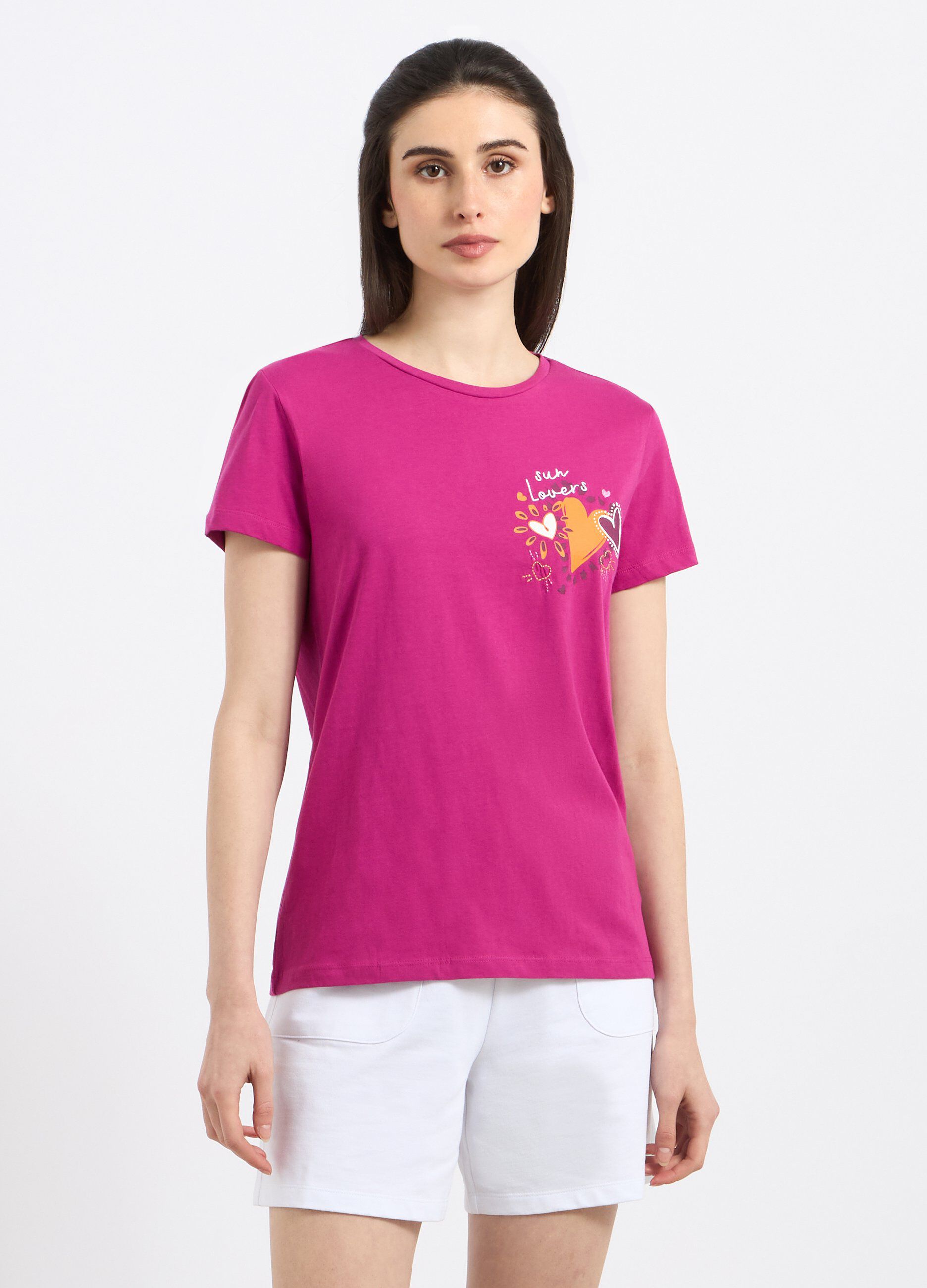 T-shirt in puro cotone donna_0