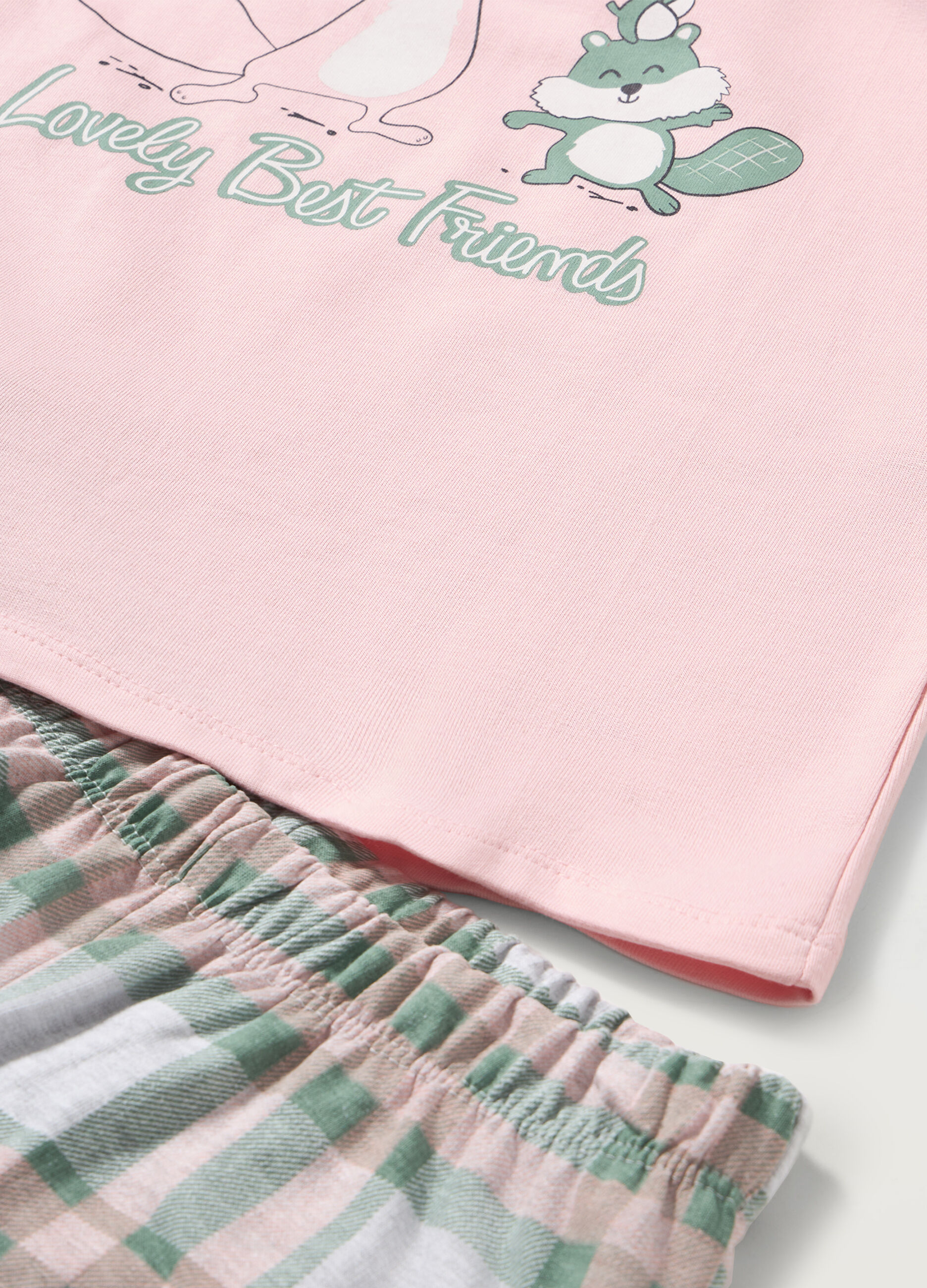 Set pigiama lungo in puro cotone bambina_1