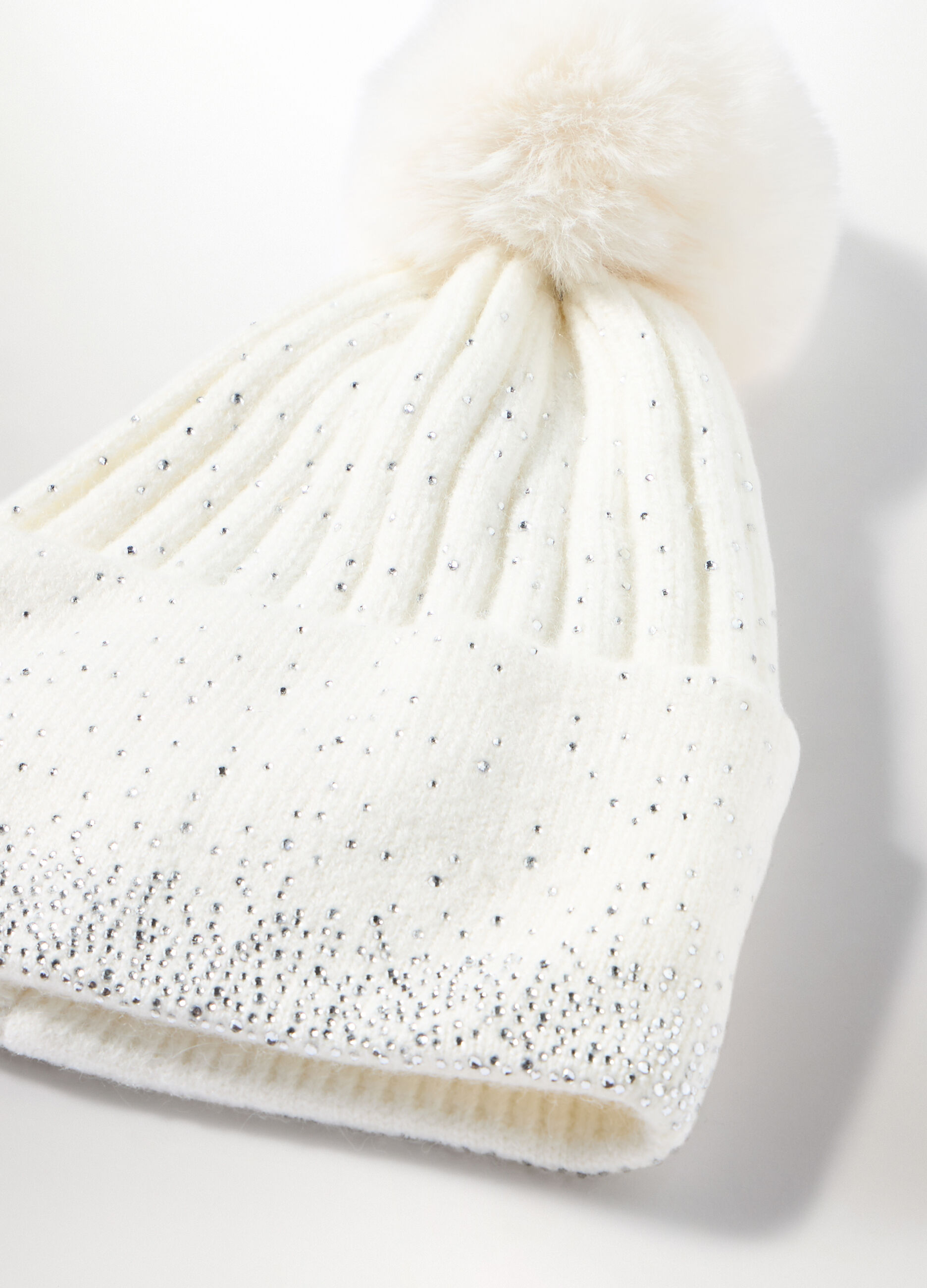Berretto tricot con pon pom donna_2