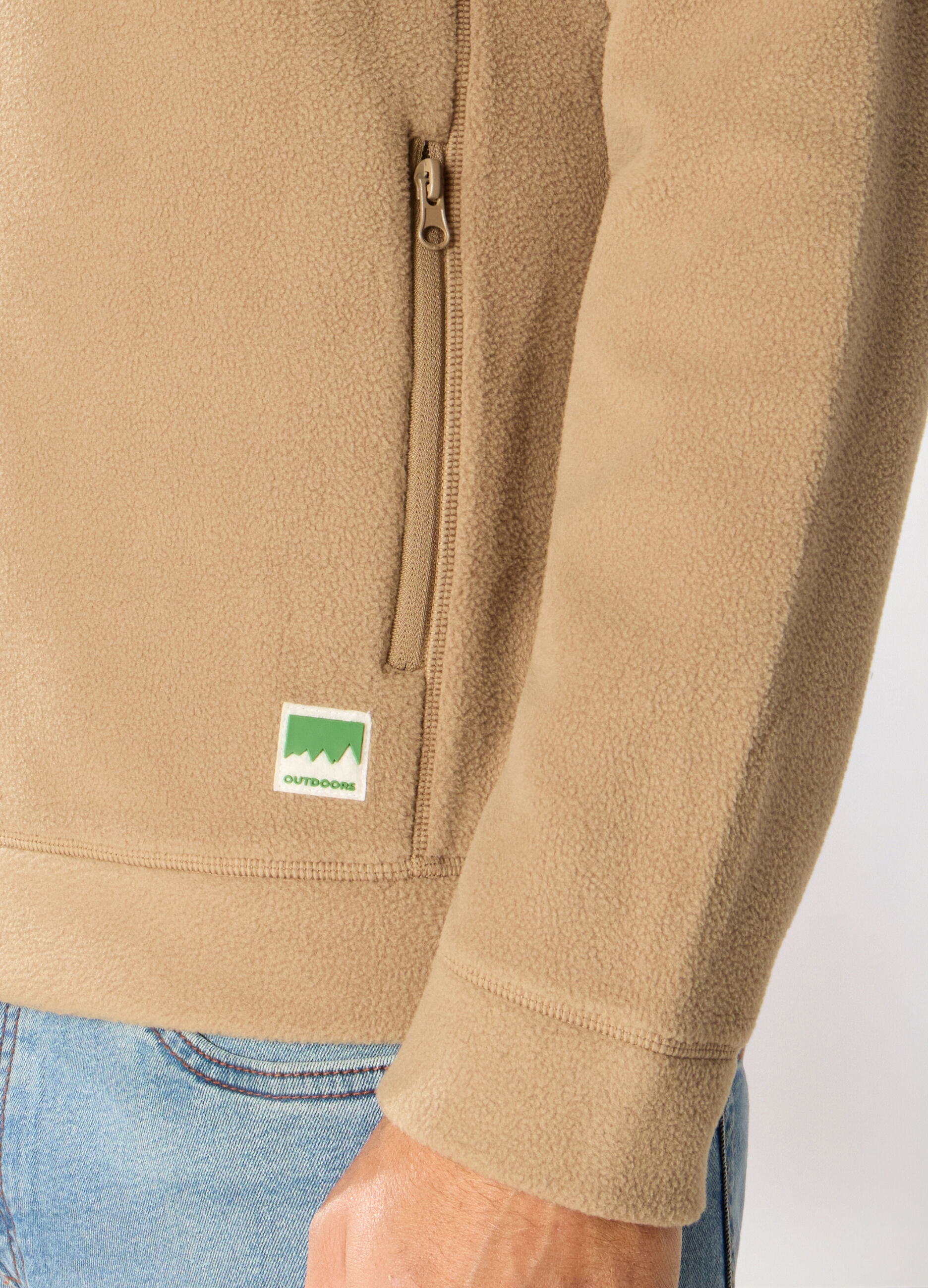 Felpa in pile con zip uomo_2