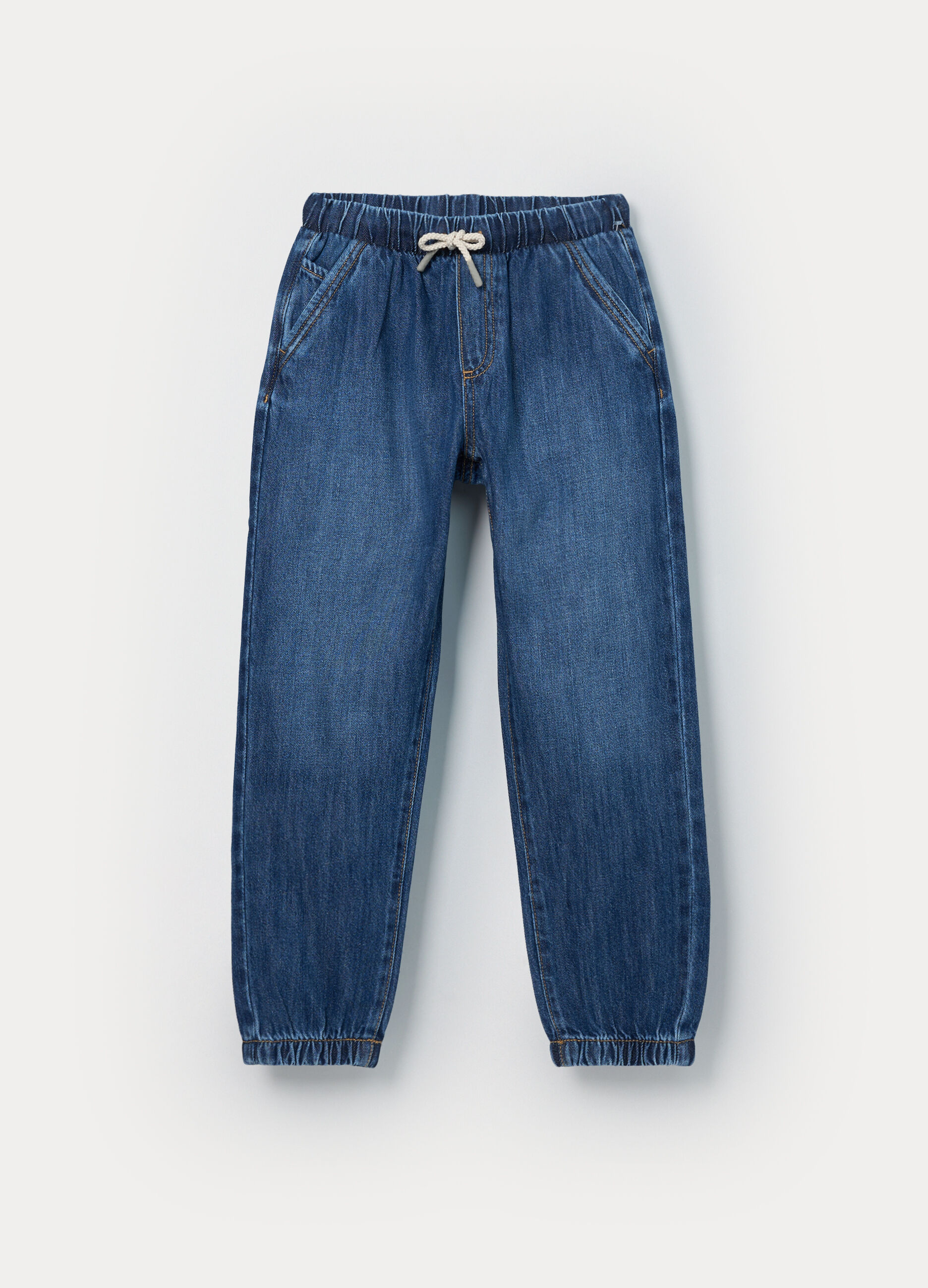 Jogger in denim misto cotone bambino_0