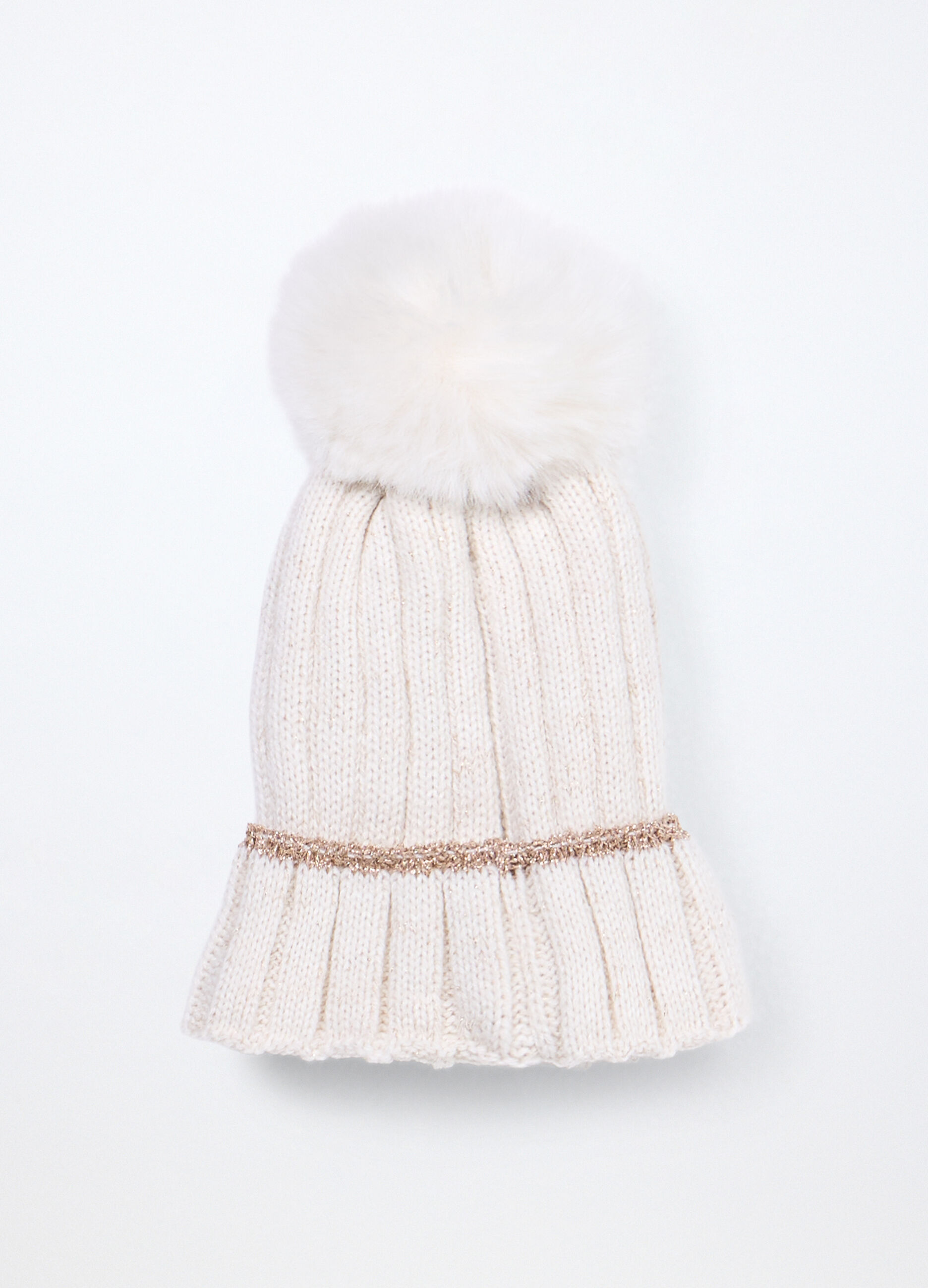 Berretto tricot con pon pom_1