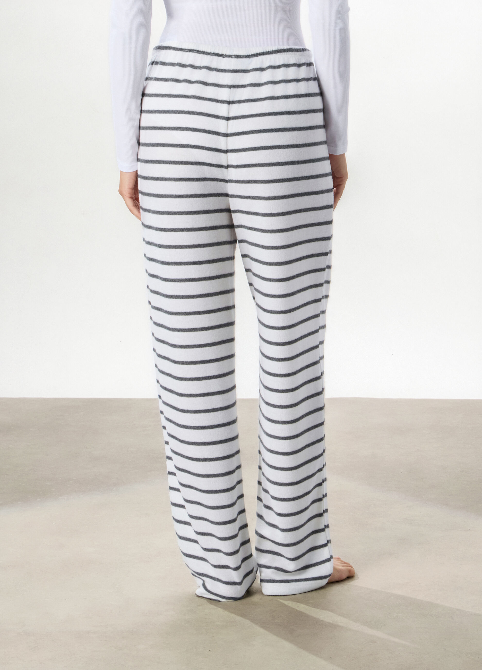 Pantaloni pigiama lunghi misto viscosa donna_1