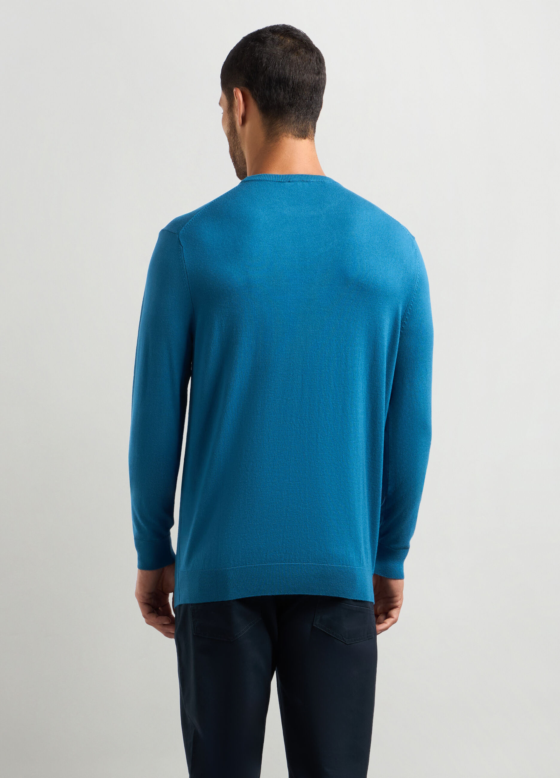 Maglione girocollo maglia rasata uomo_1