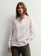 Camicia Fit Over con colletto alla francese in raso donna_0