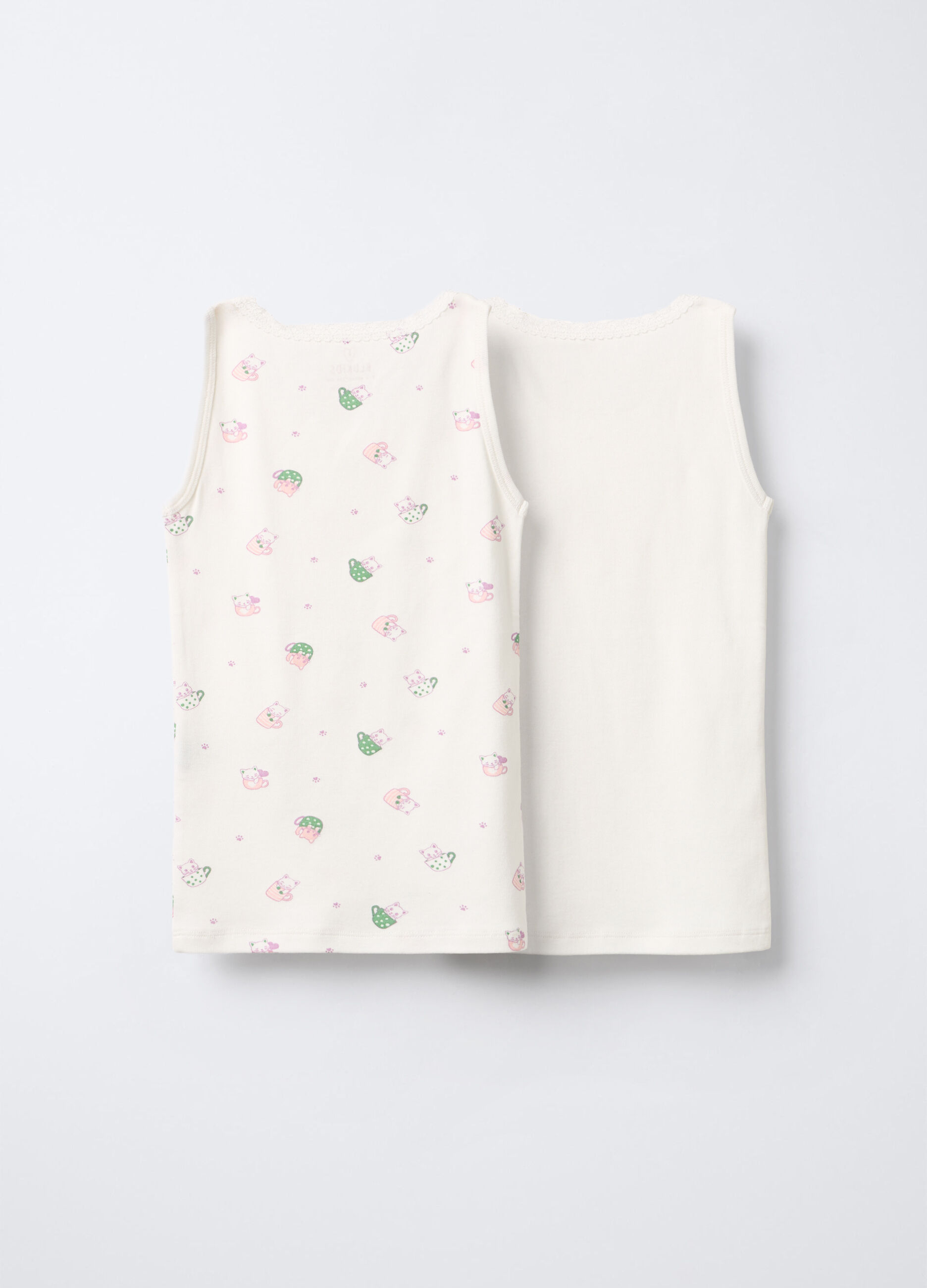 Pack 2 canotte in costina di puro cotone bambina_1