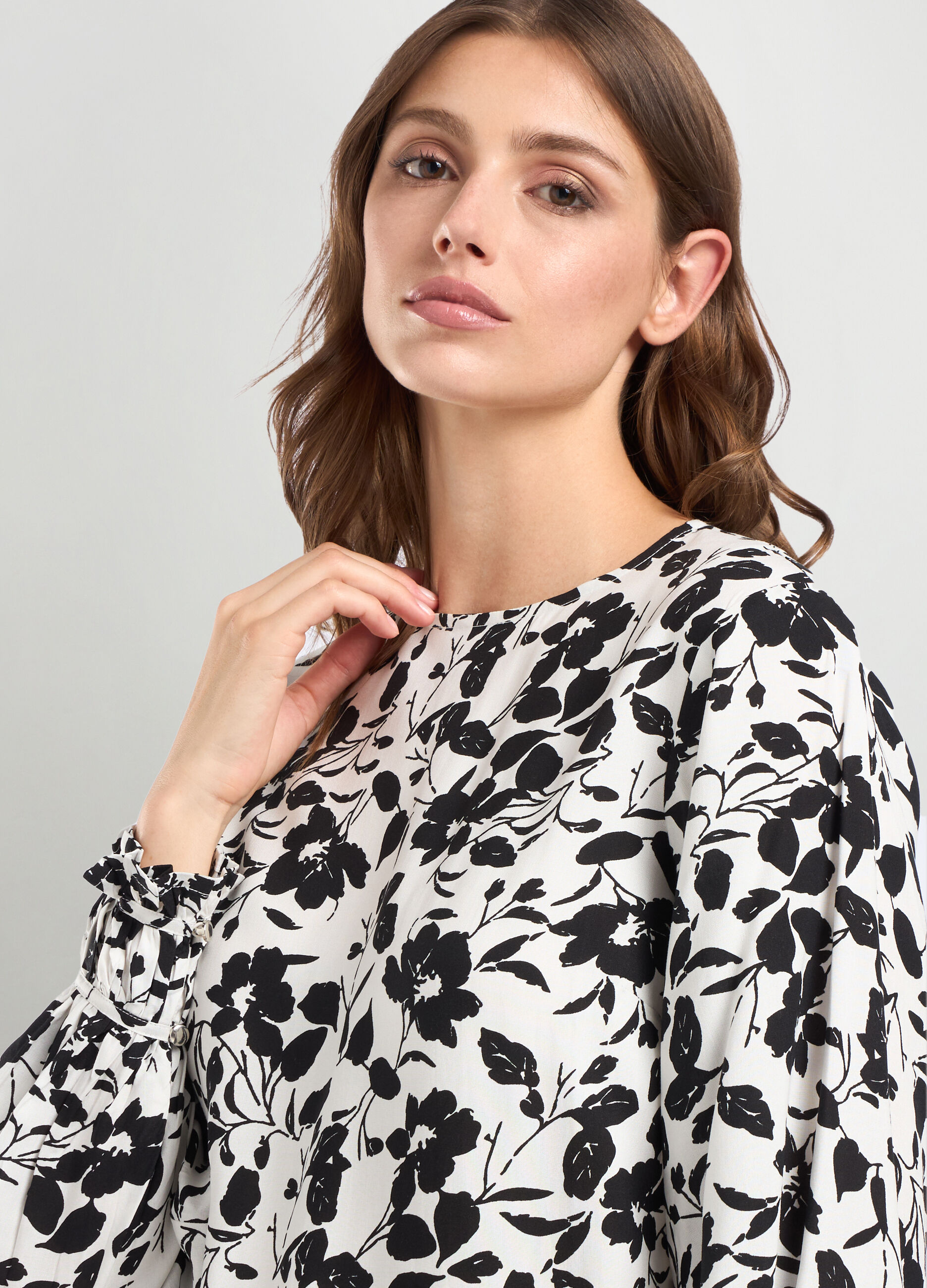 Blusa in pura viscosa con stampa donna_2