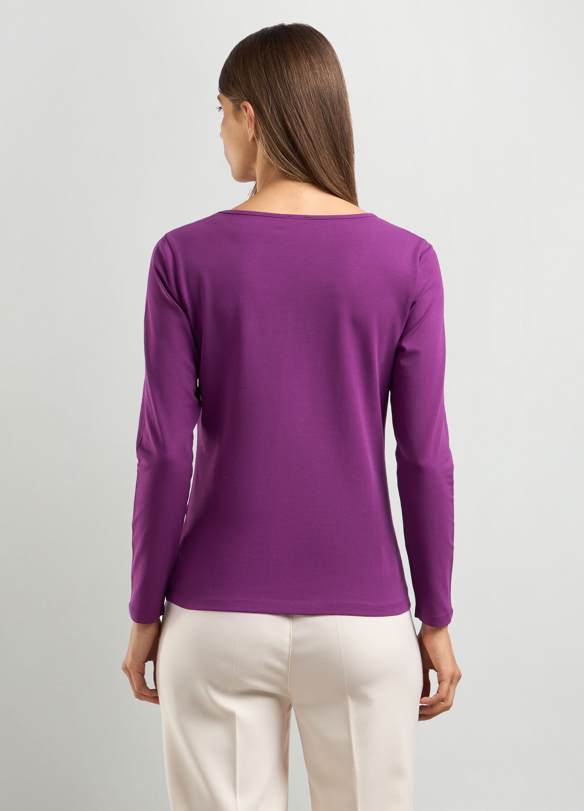 T-shirt in cotone stretch donna_1