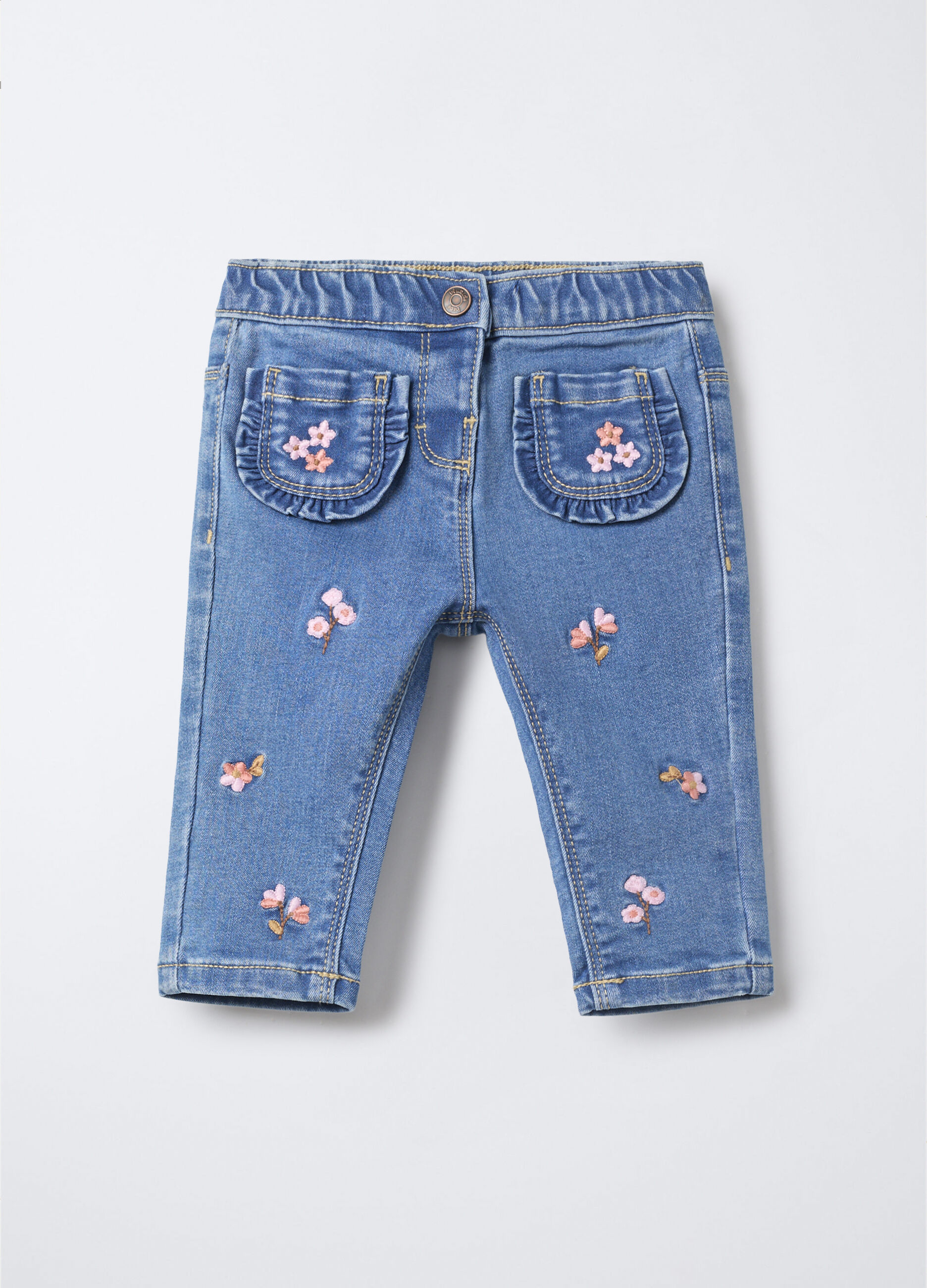 Pantaloni in denim stretch Fit regular neonata