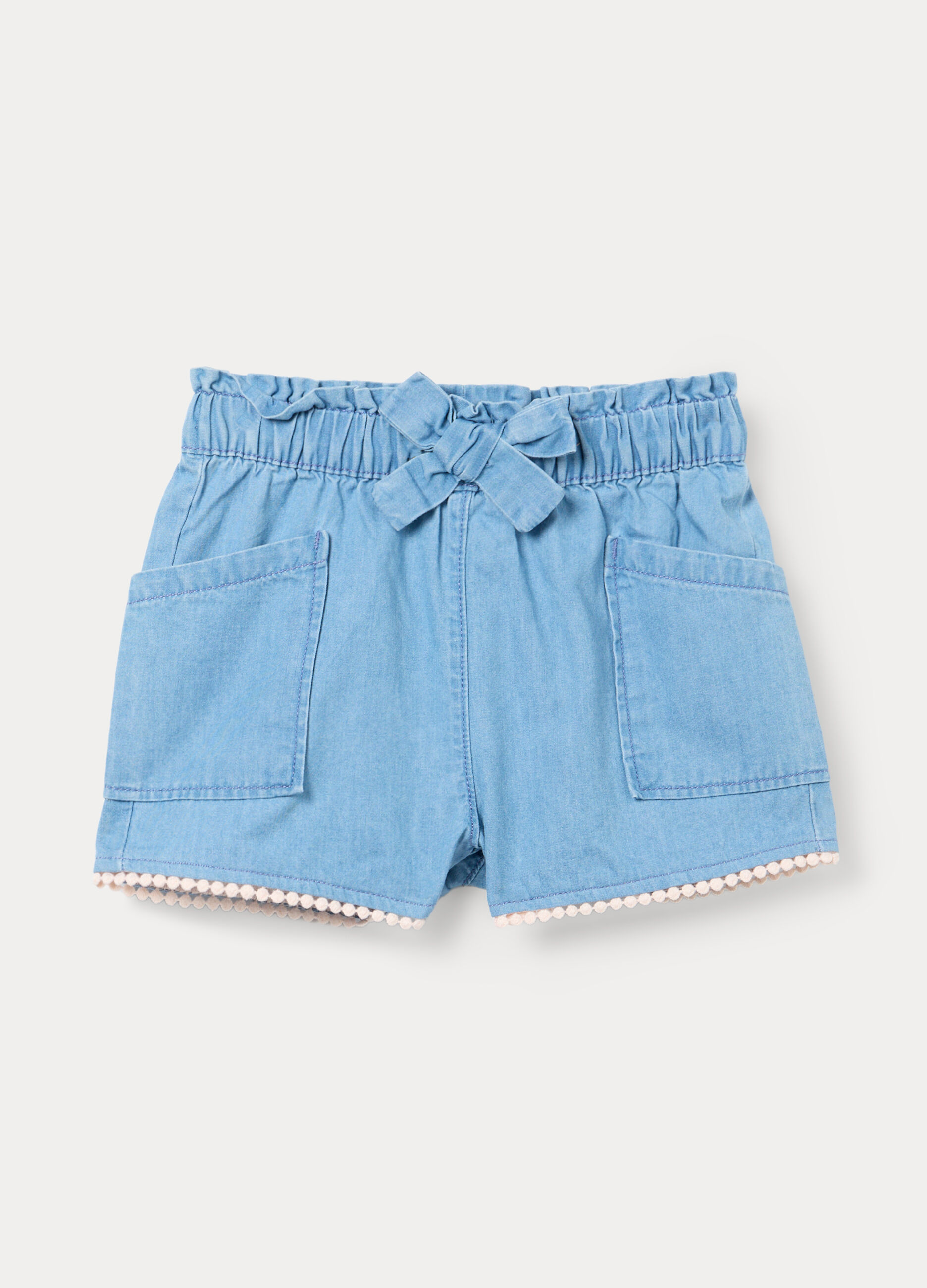 Shorts fit comfort in denim di puro cotone bimba_0