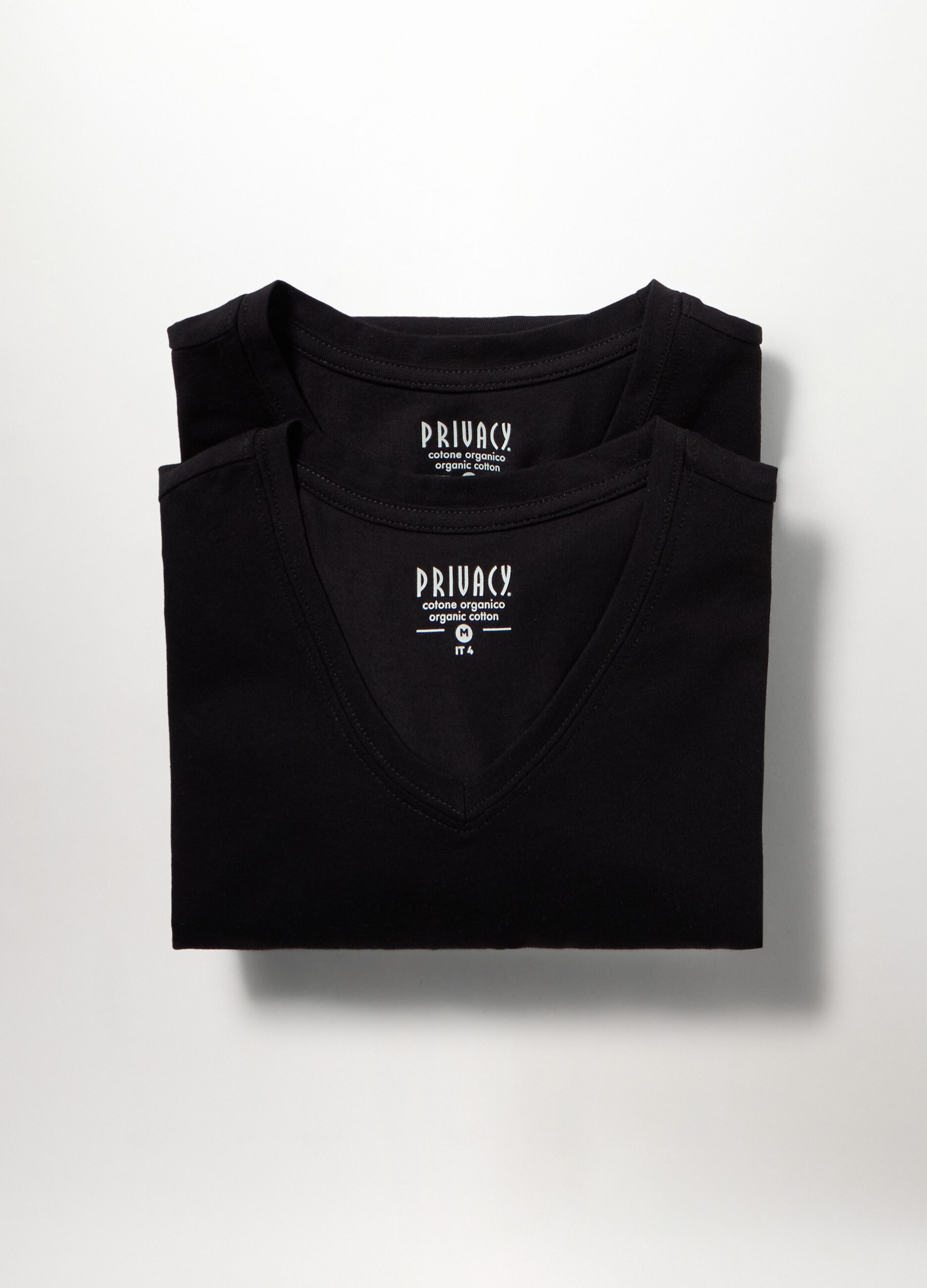 2 pack T-shirt collo a V in cotone stretch uomo_0